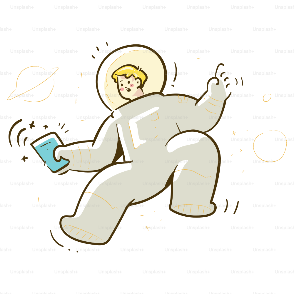 Astronaut in a spacesuit holding a tablet