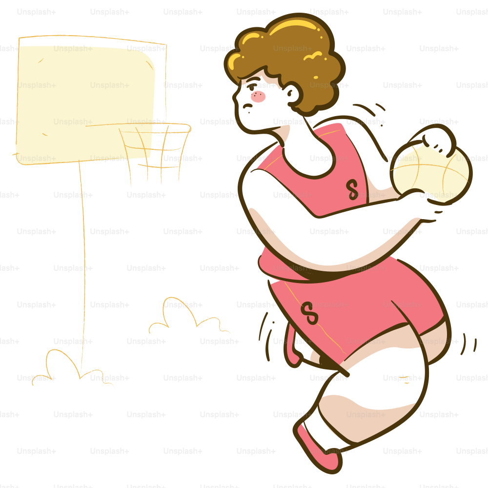 A person playing basketball near a hoop