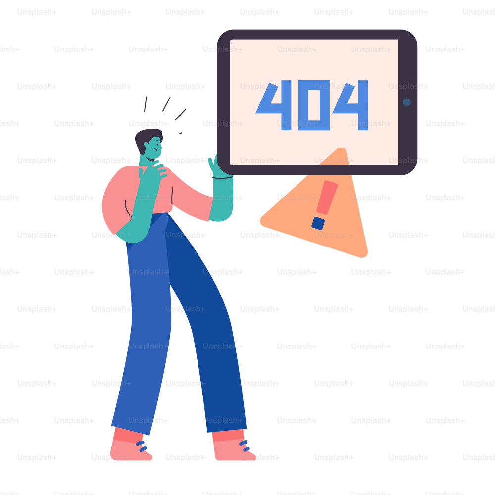 Persona che tiene un tablet con un messaggio di errore "404".