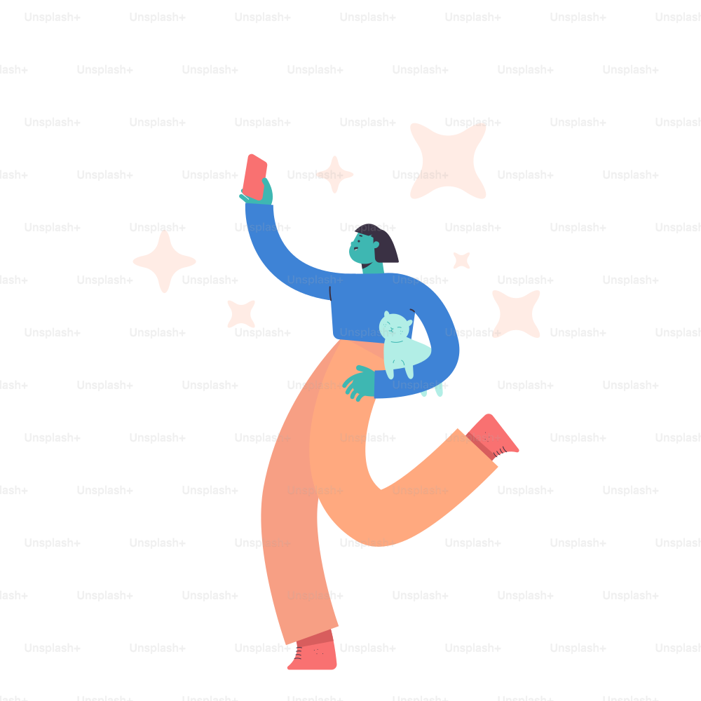 Person holding a phone and a cat