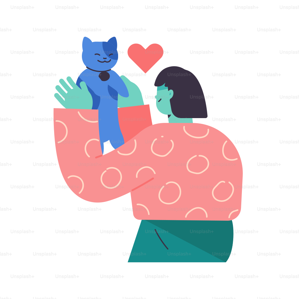 Person holding a blue cat with a heart