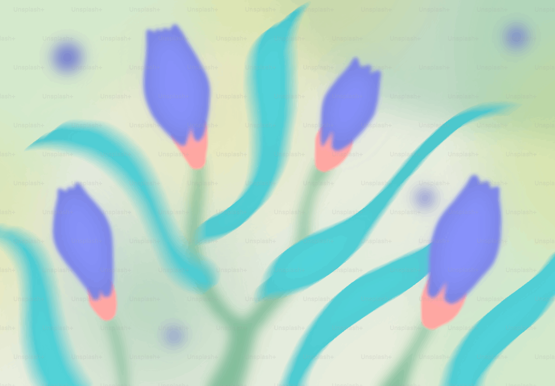 緑の葉と柔らかな背景を持つ紫色の花蕾
