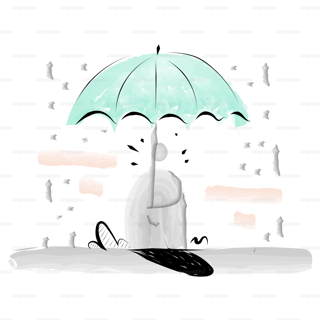 A person holding an umbrella in the rain