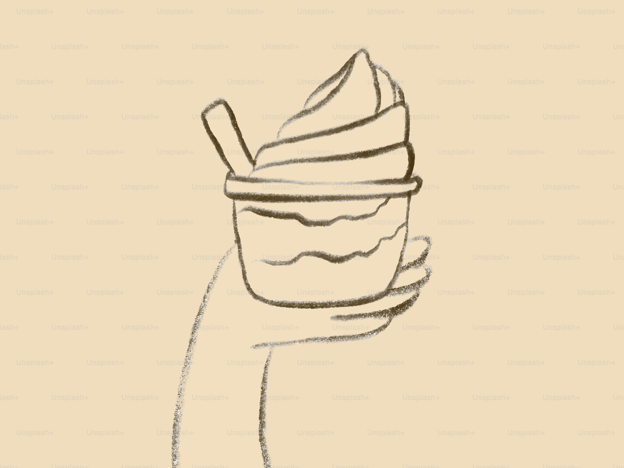 Hand holding a cup of soft serve ice cream