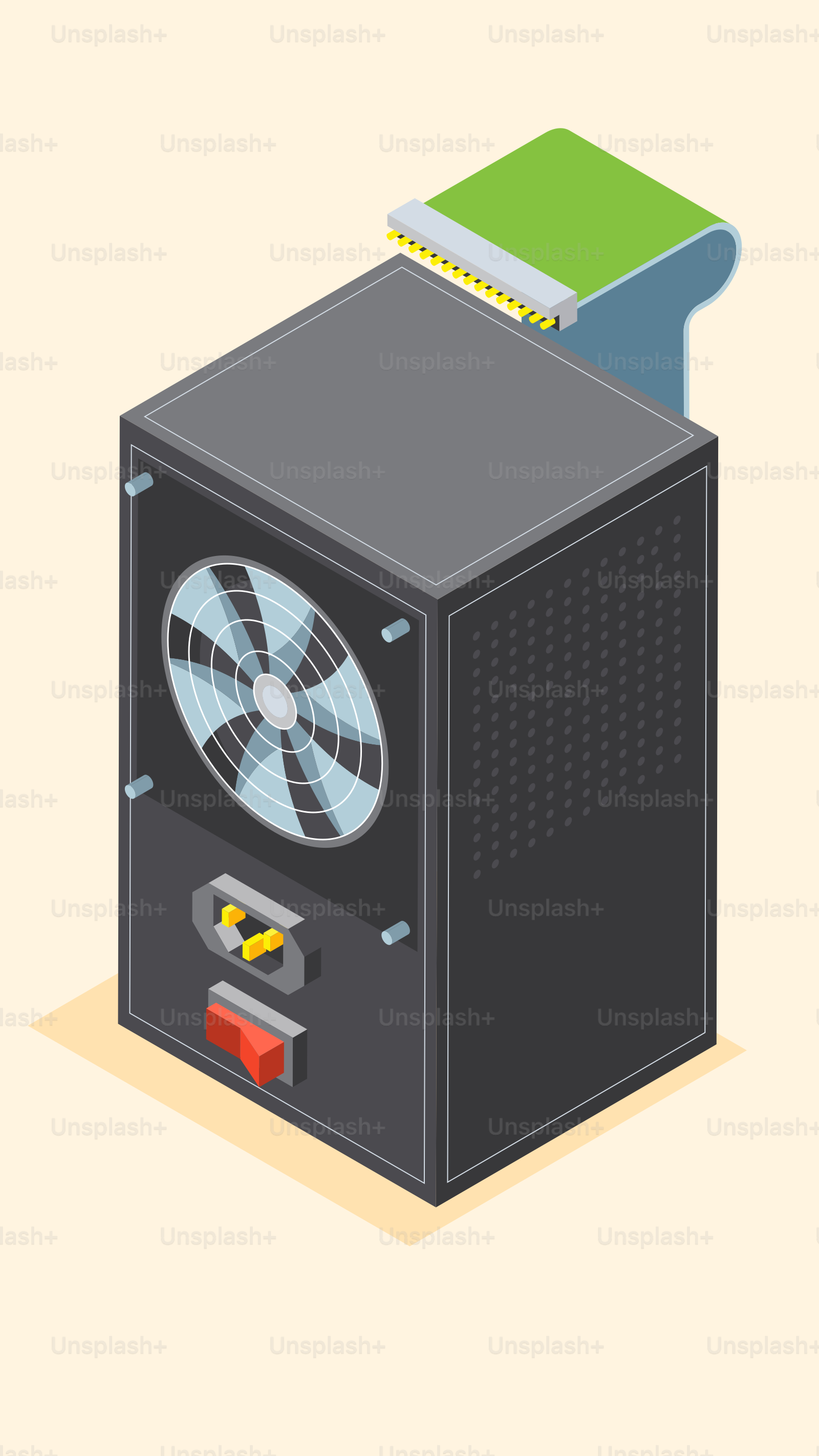 Fonte de alimentação do computador com ventilador e interruptor