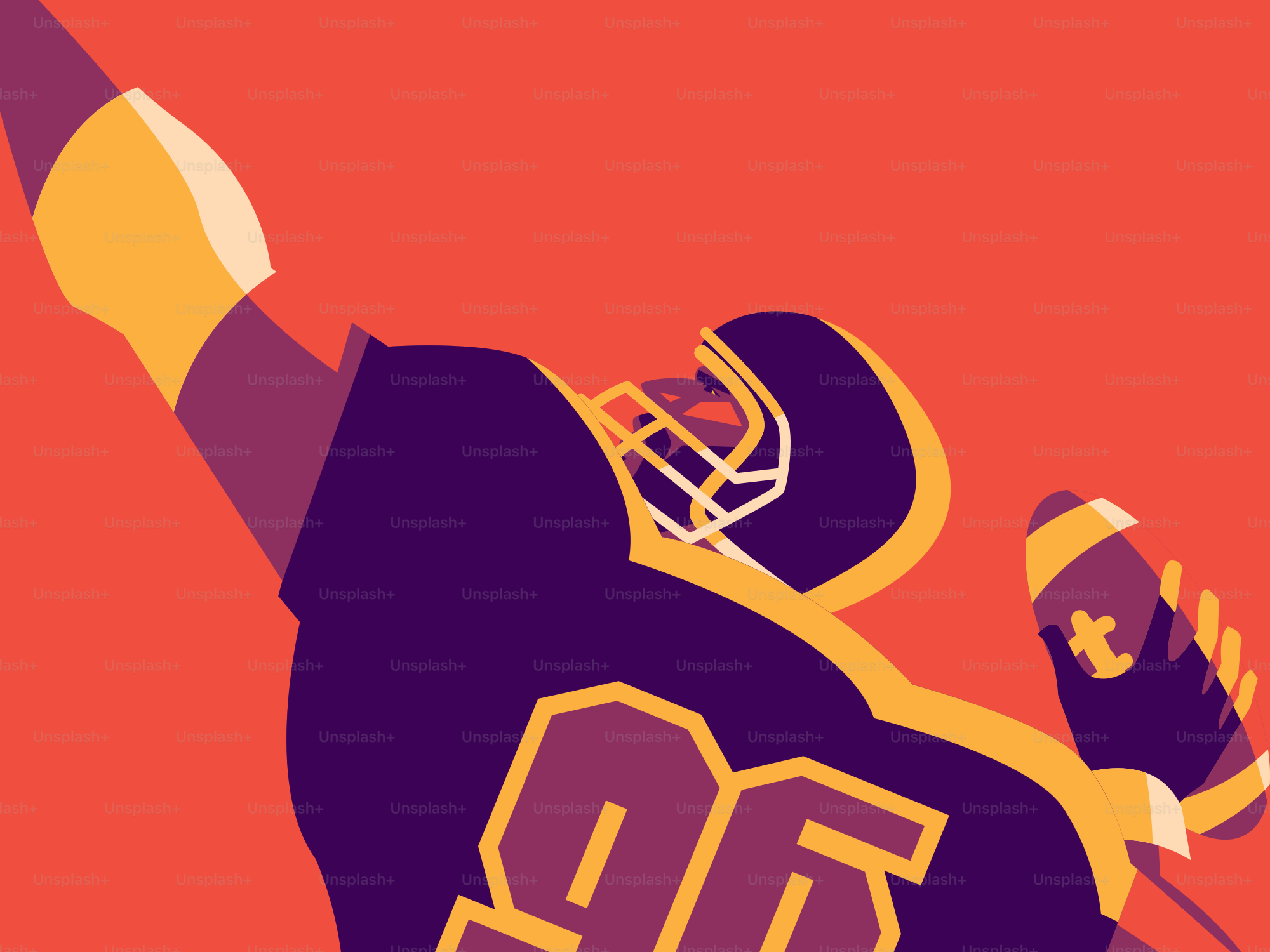 Football player in purple uniform celebrating victory