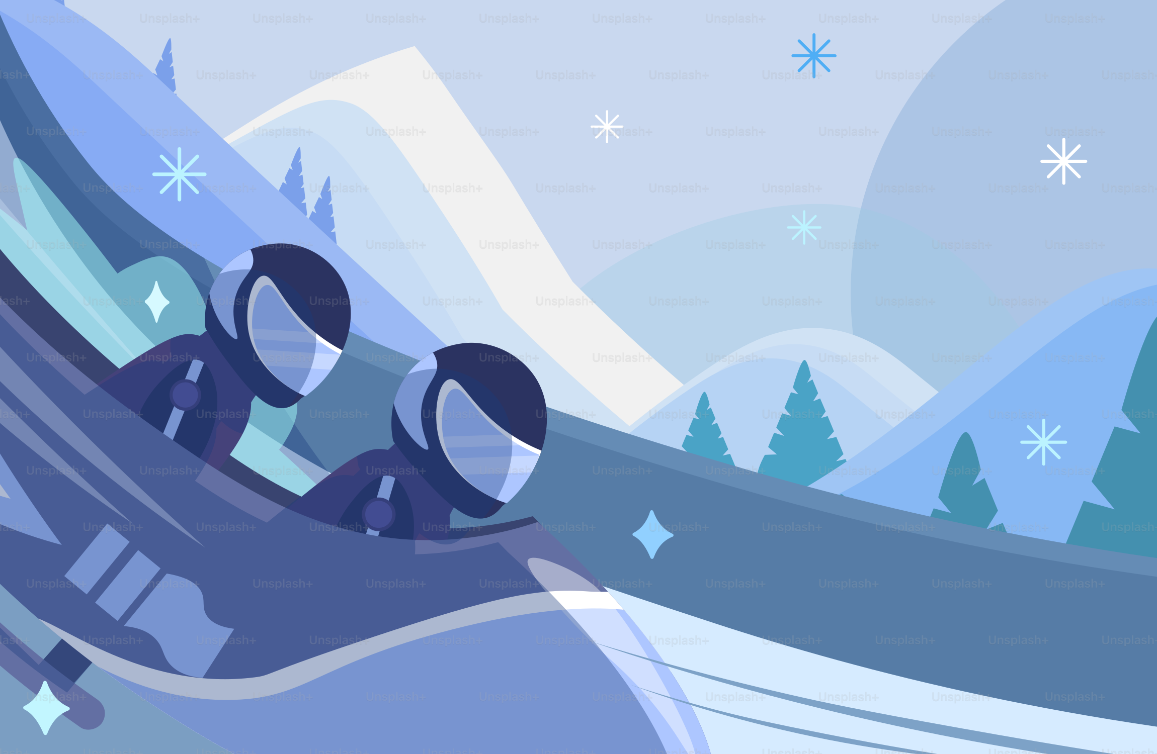 ボブスレーに乗った二人が雪道を走り抜ける