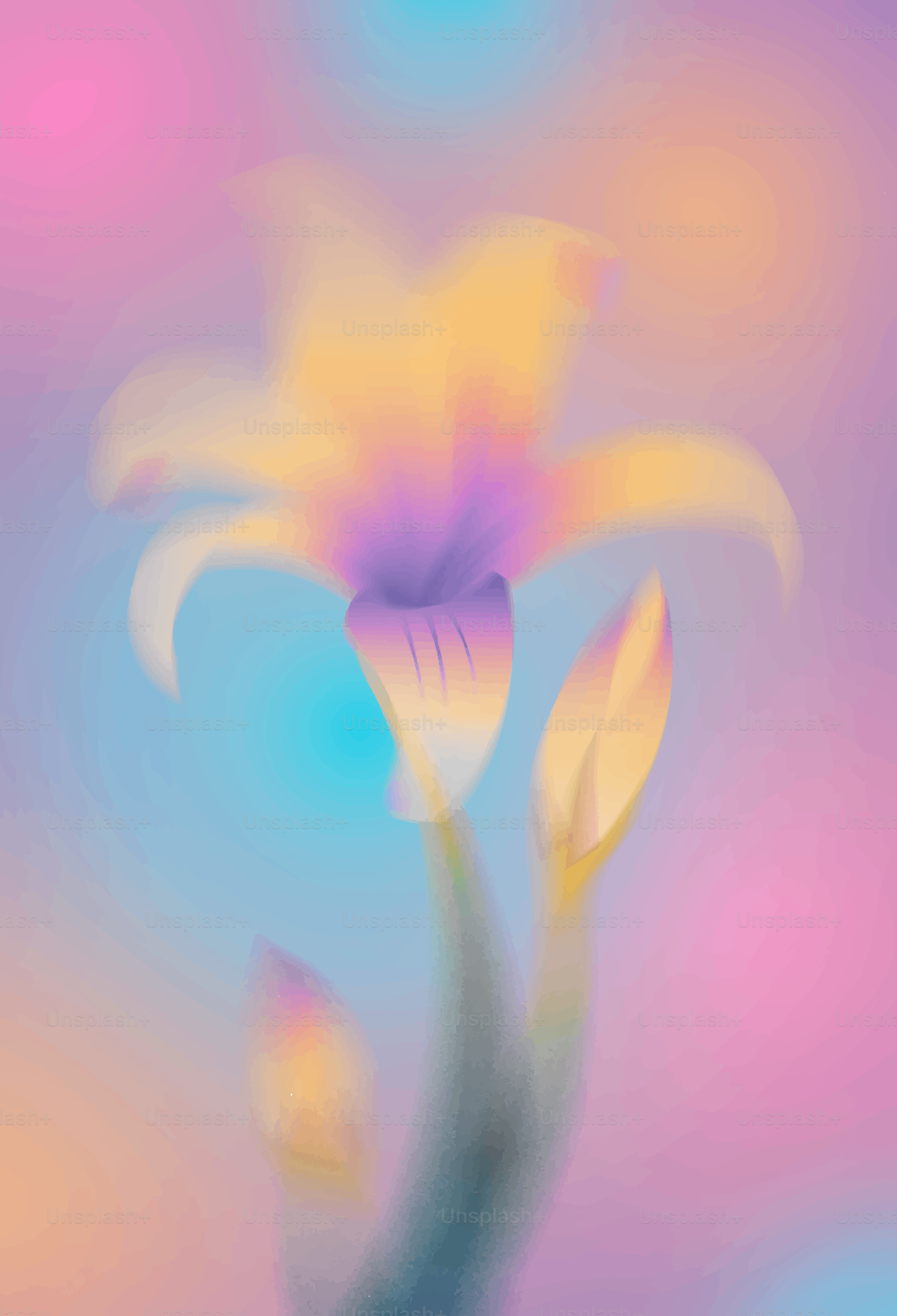 Un lys à flou douce avec un fond pastel