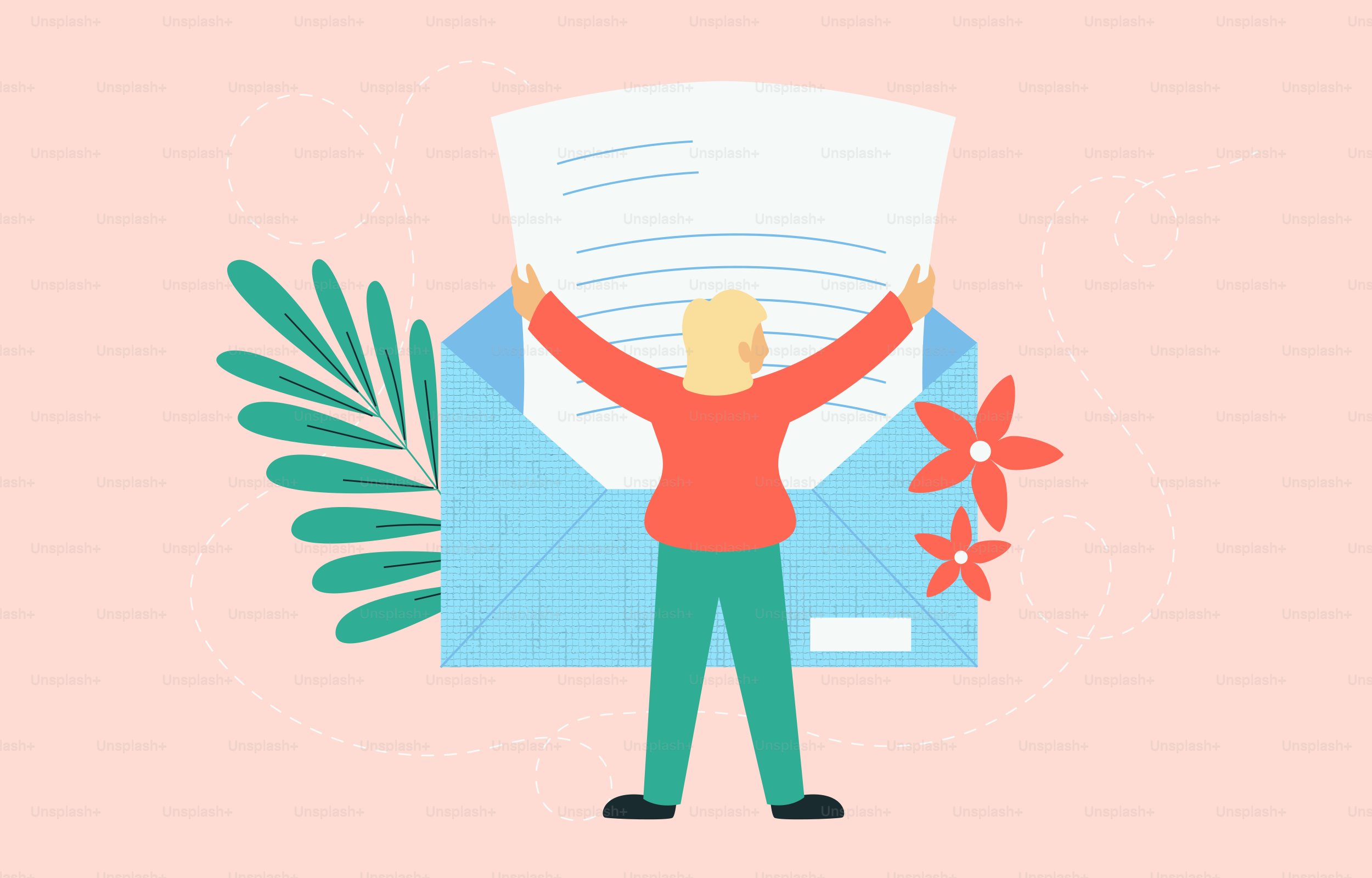 Person holding a large letter from an open envelope