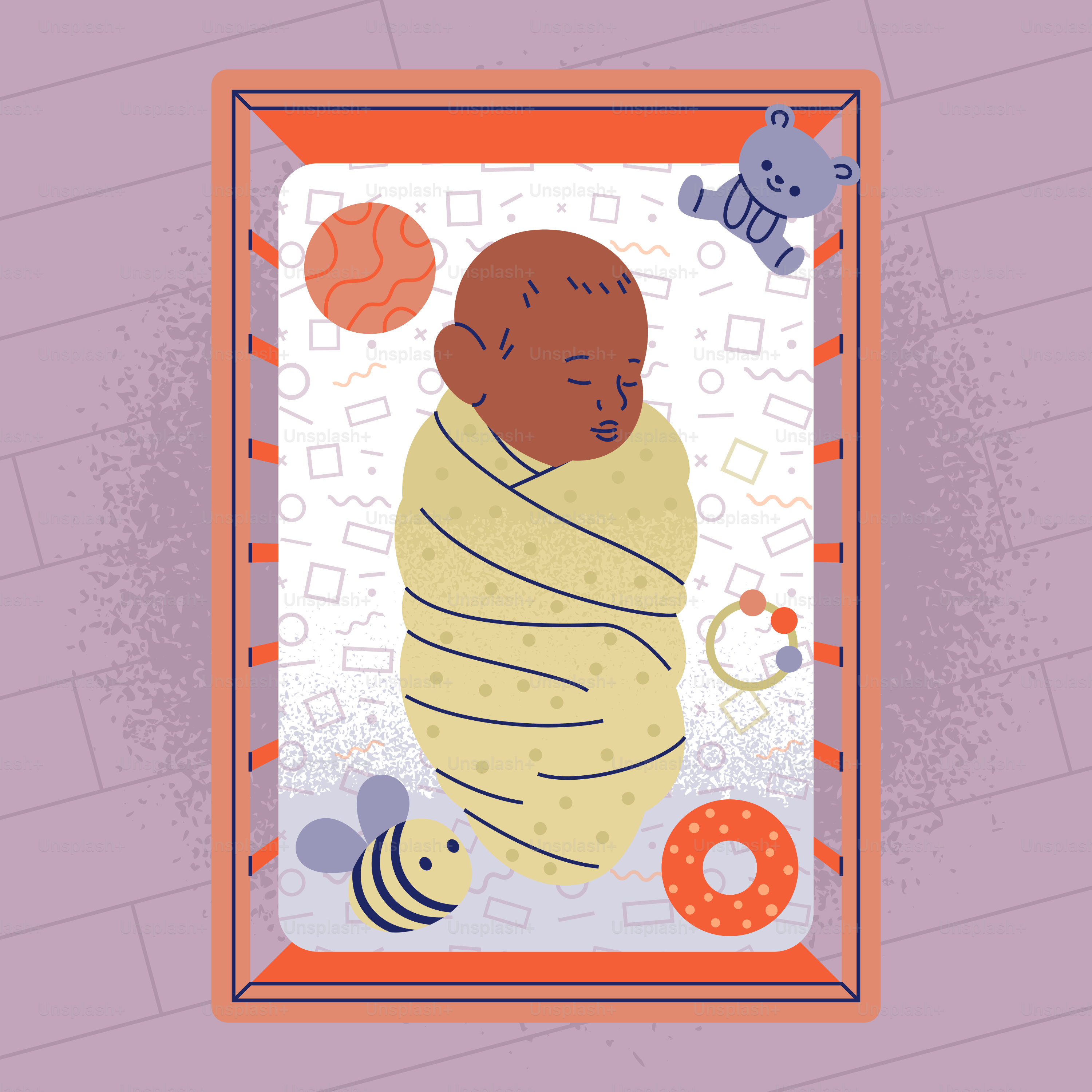 Newborn baby sleeping peacefully in a crib with toys.