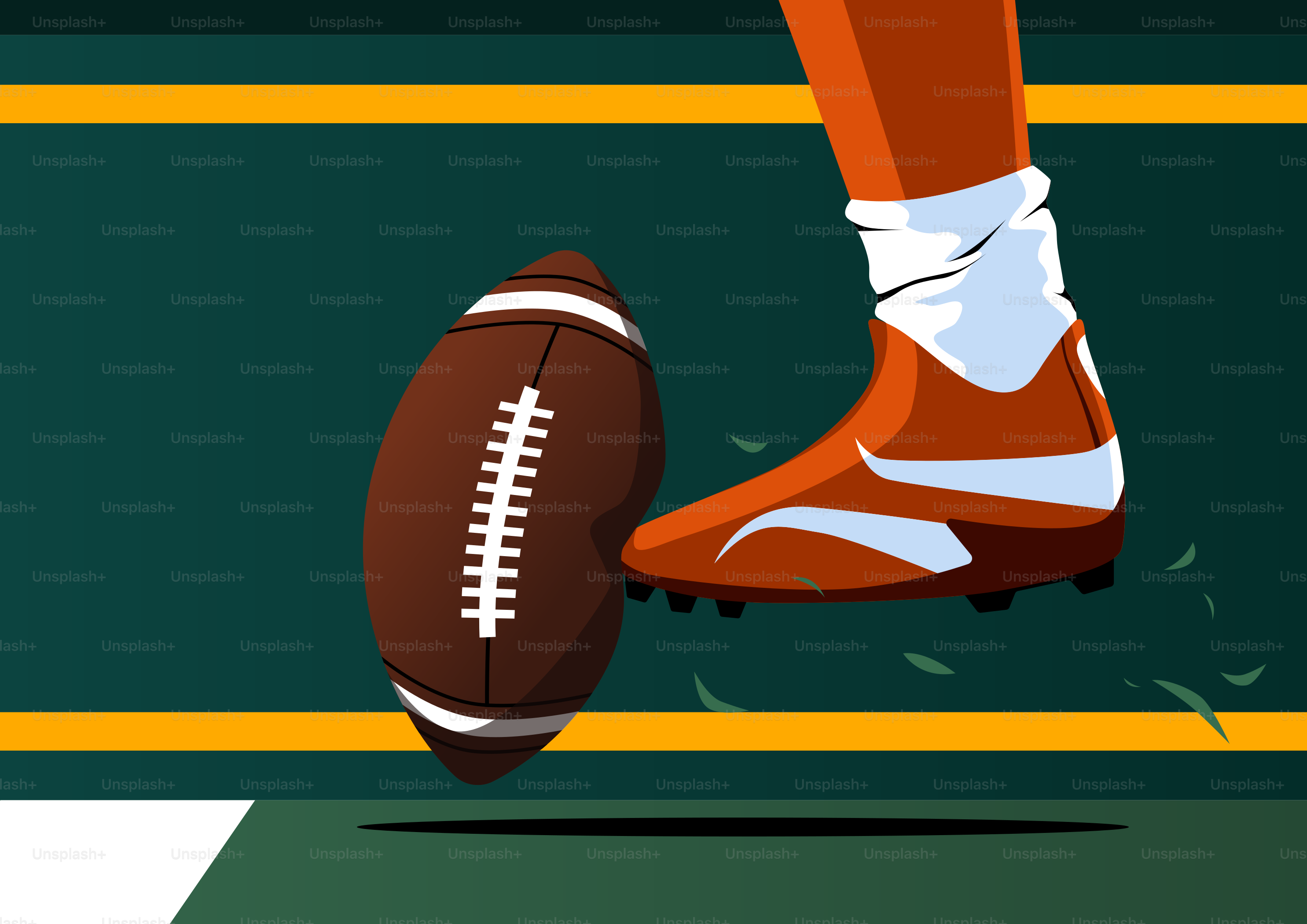 Un jugador de fútbol americano pateando un balón en el campo.