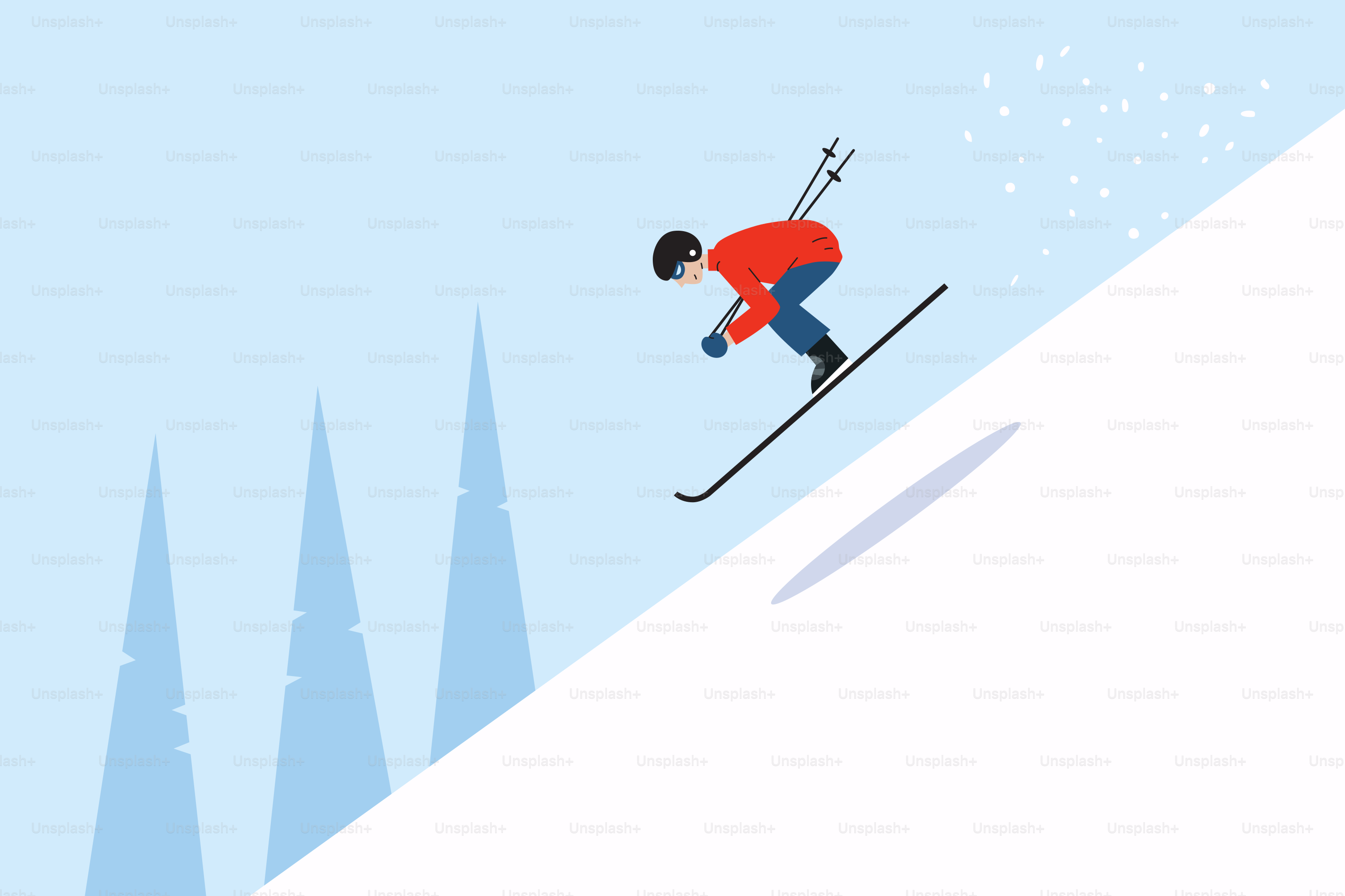 A person skiing down a snowy slope.