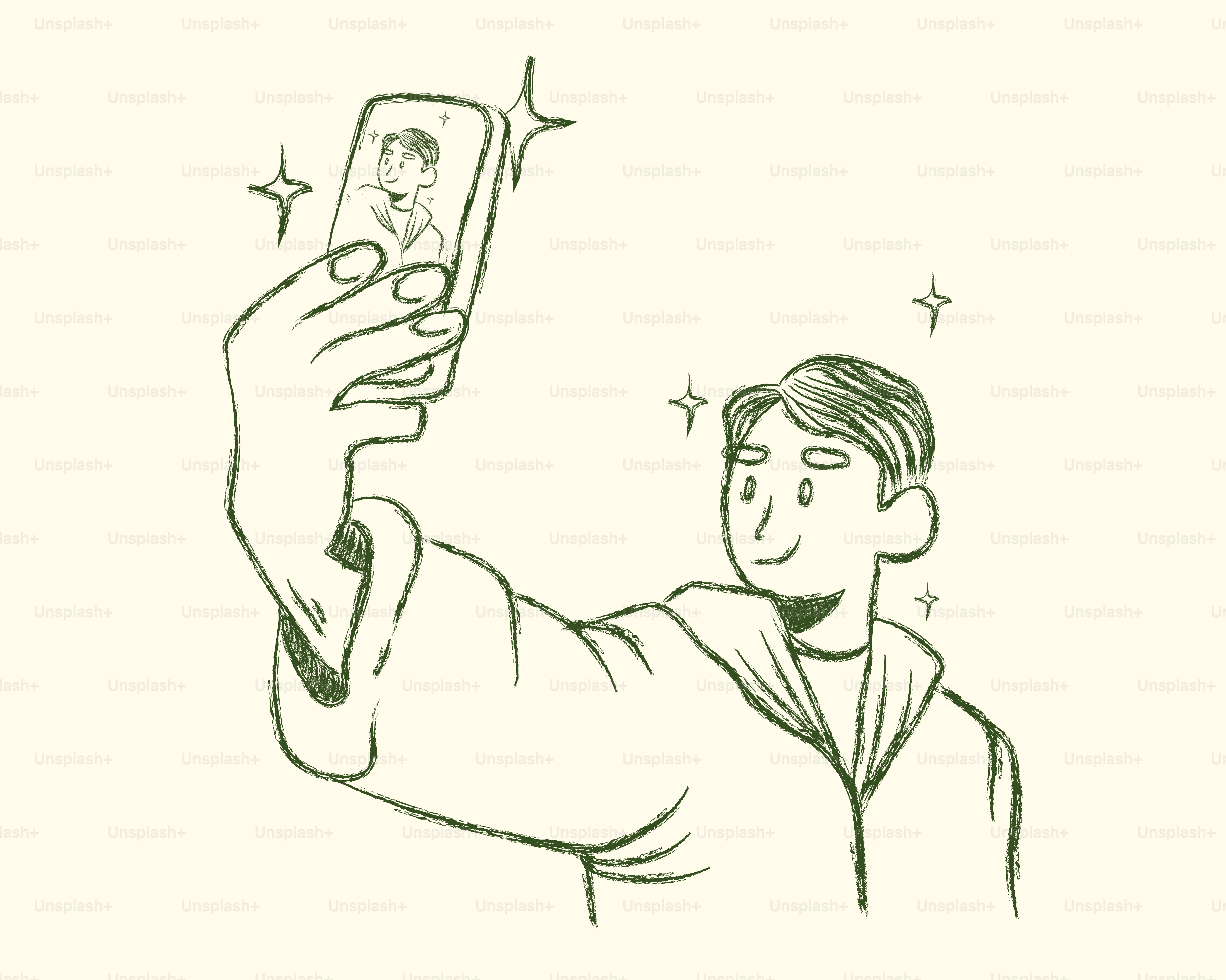 Una persona haciéndose un selfie con un smartphone