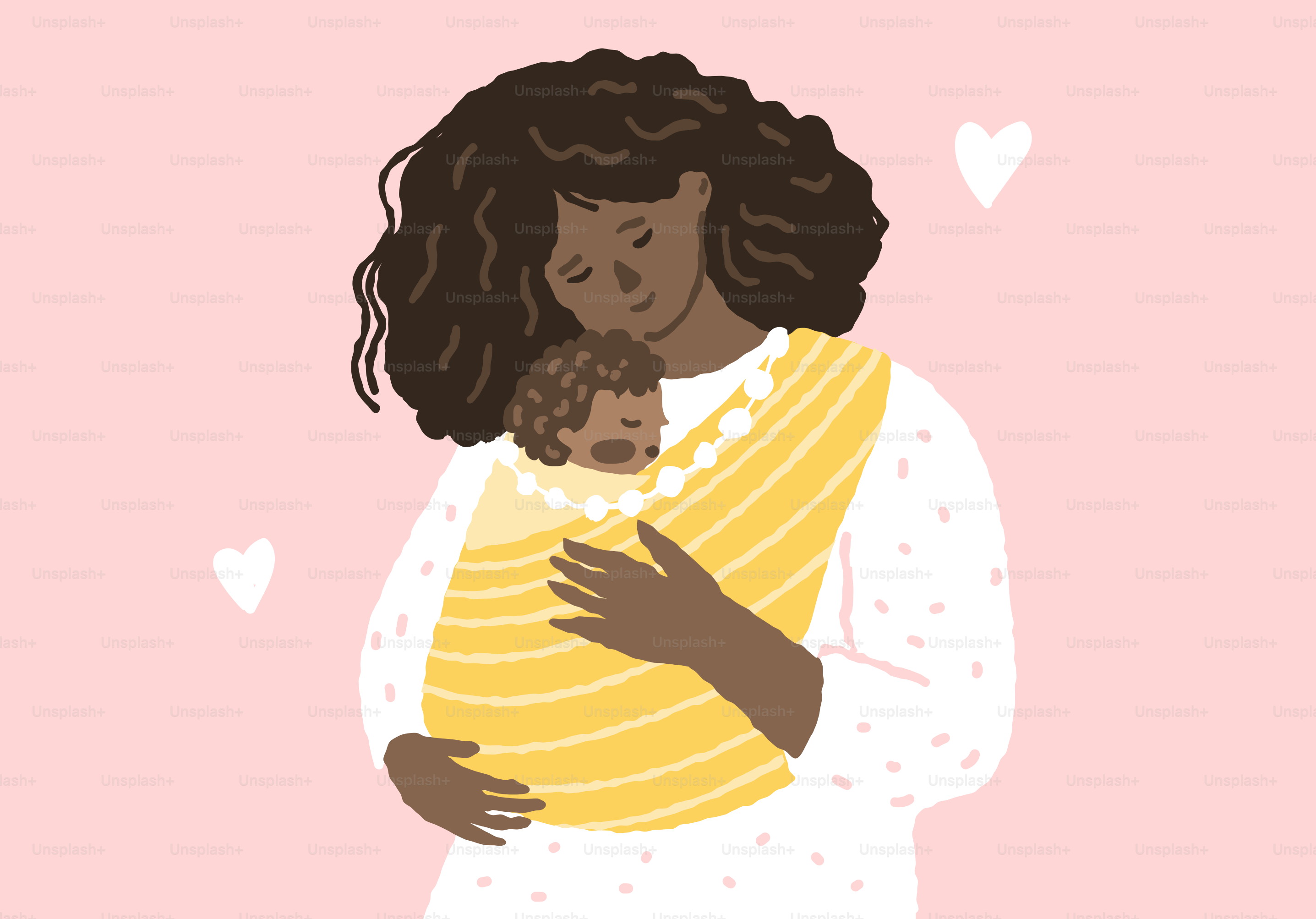 Mère tenant son bébé dans une écharpe