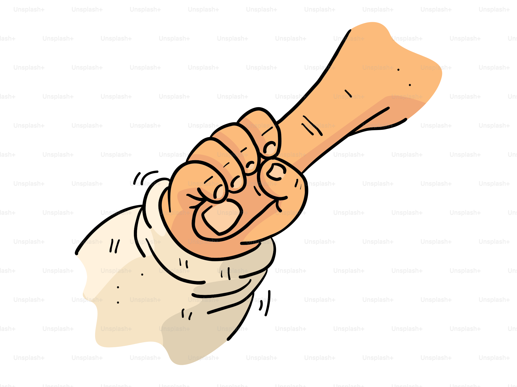 Eine Hand, die fest einen anderen Arm umklammert