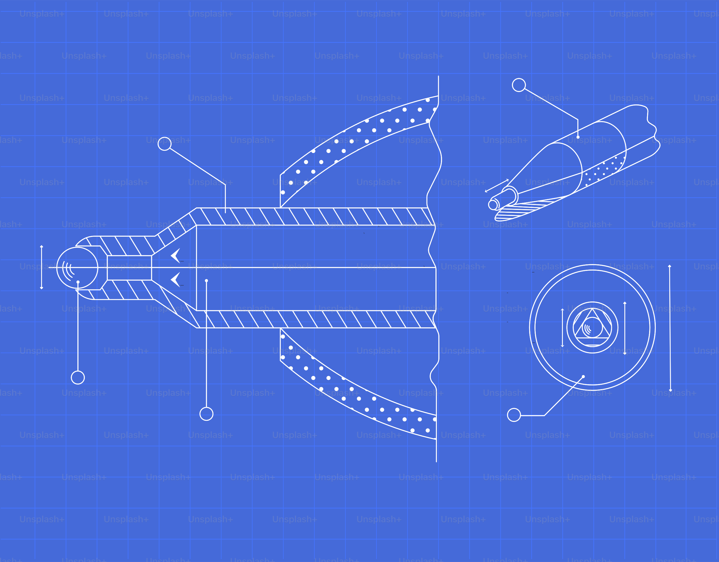 Technical drawing of a nozzle mechanism