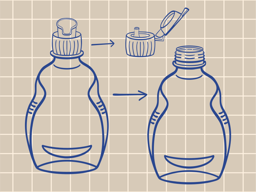 Bottle with flip-top cap and open cap