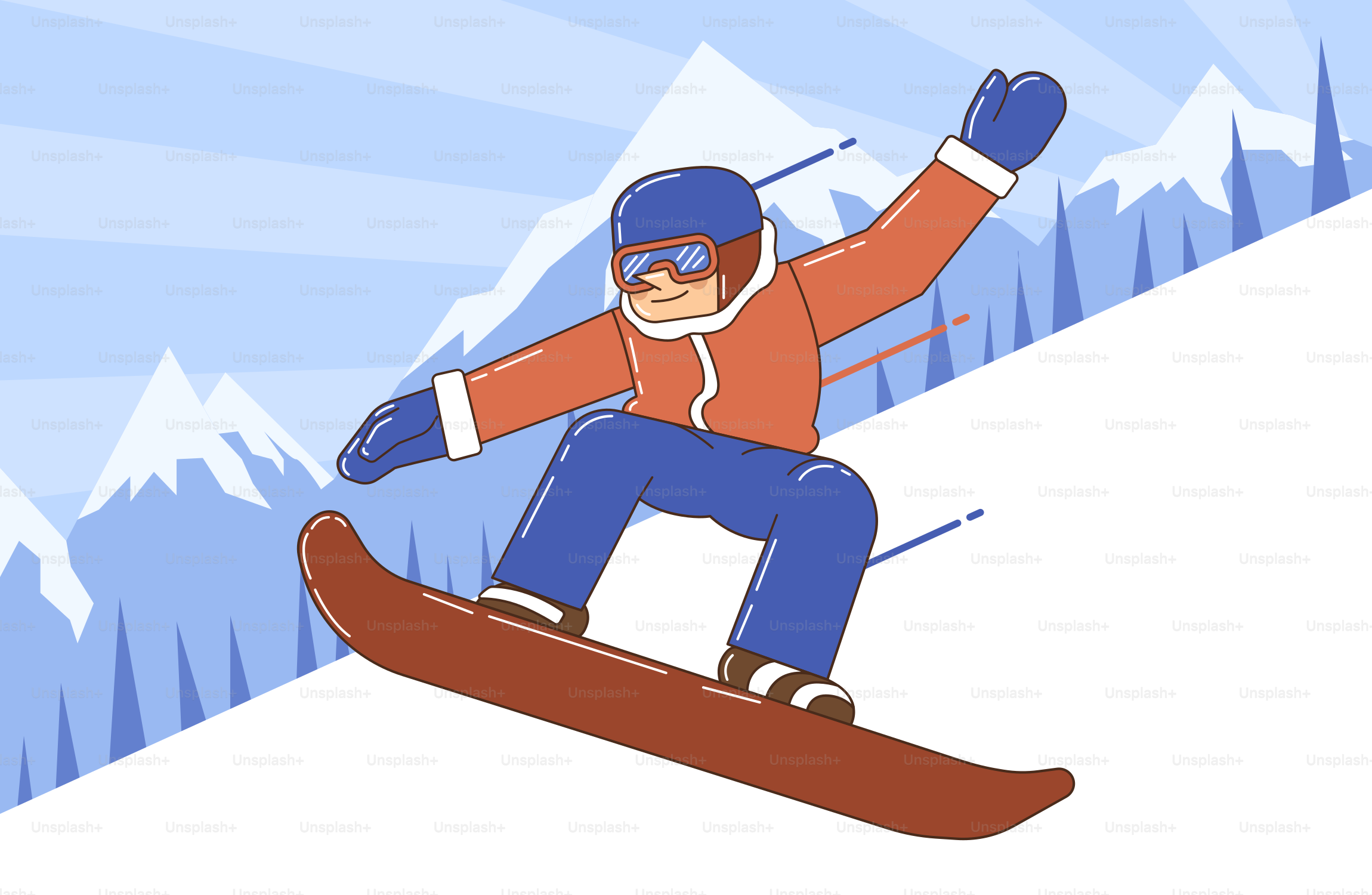 Man snowboarding down a snowy mountain slope.