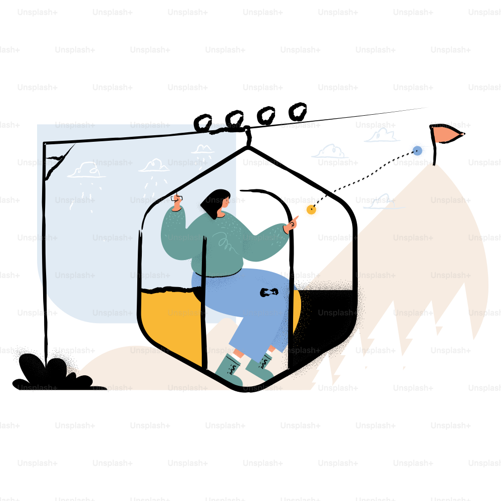 Woman riding a ski lift up a mountain