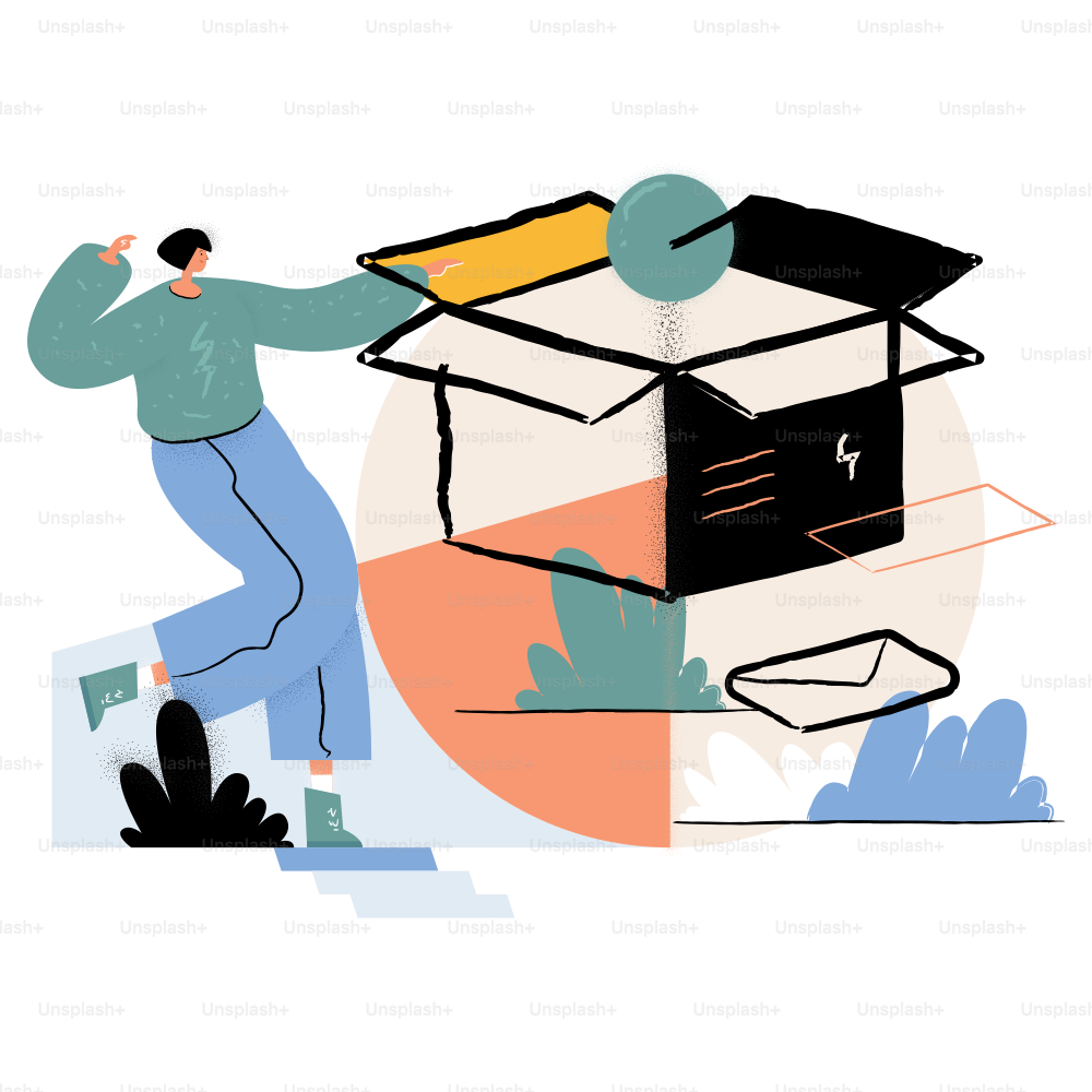 Person opening a box with items emerging