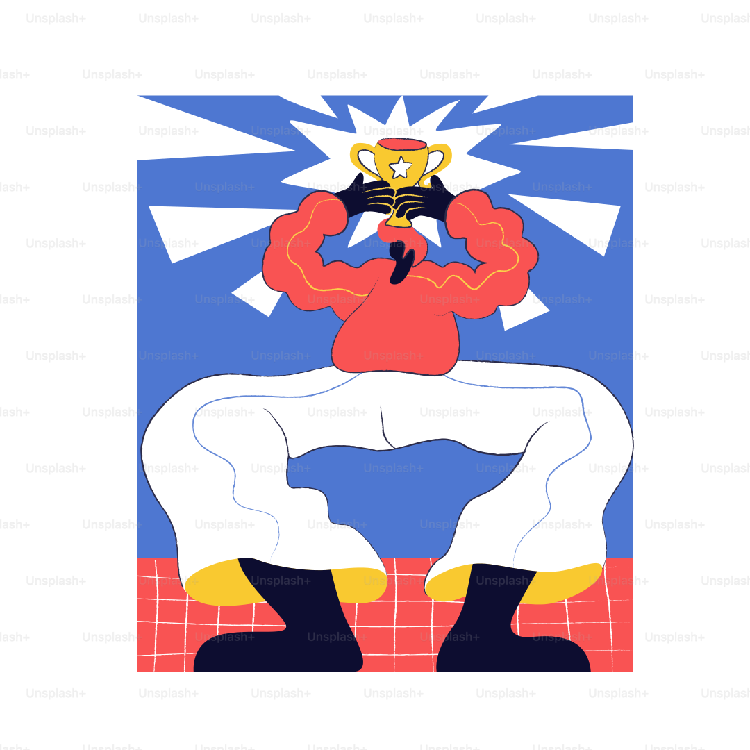 Person holding a golden trophy with star