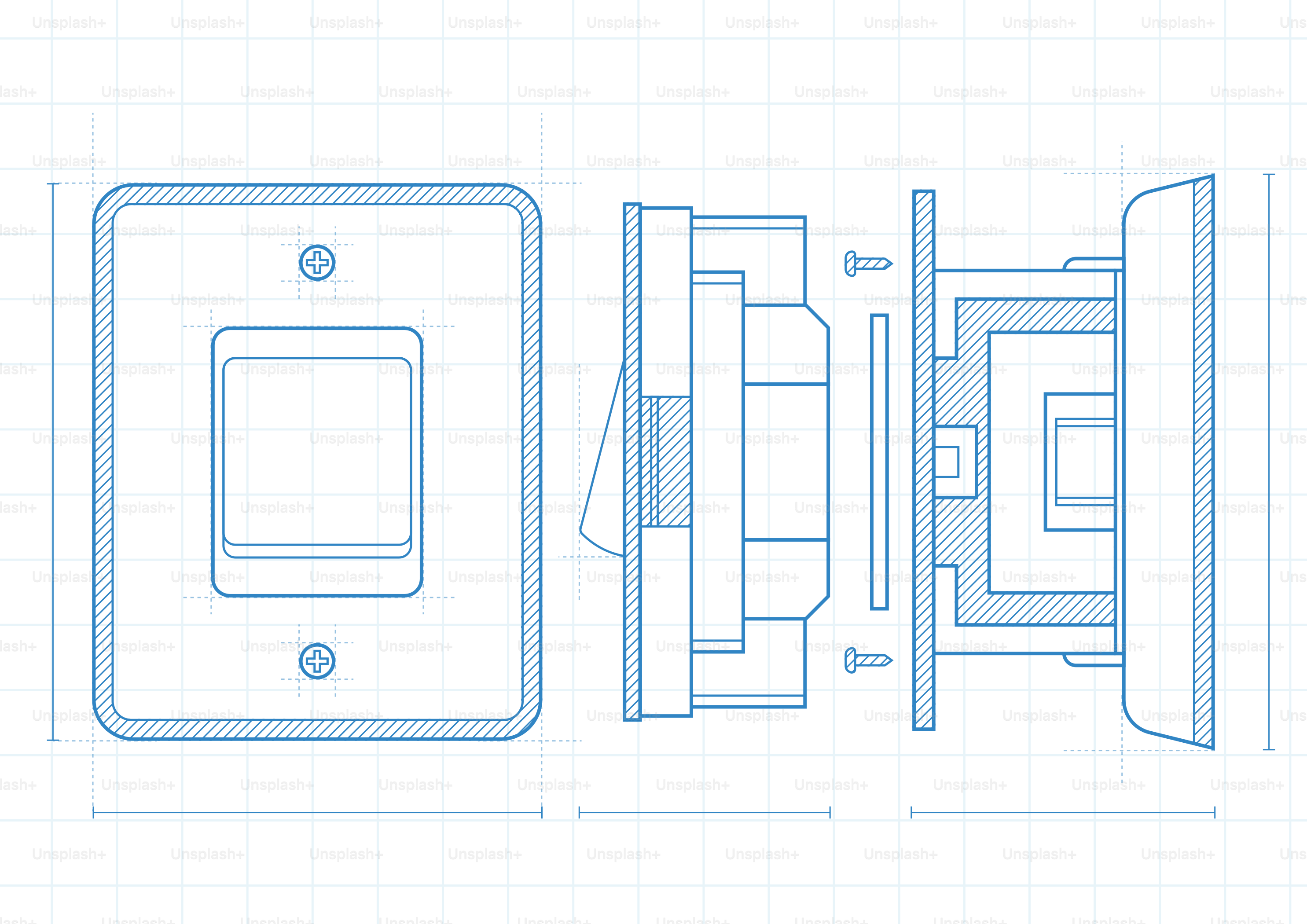 Exploded view of a light switch assembly