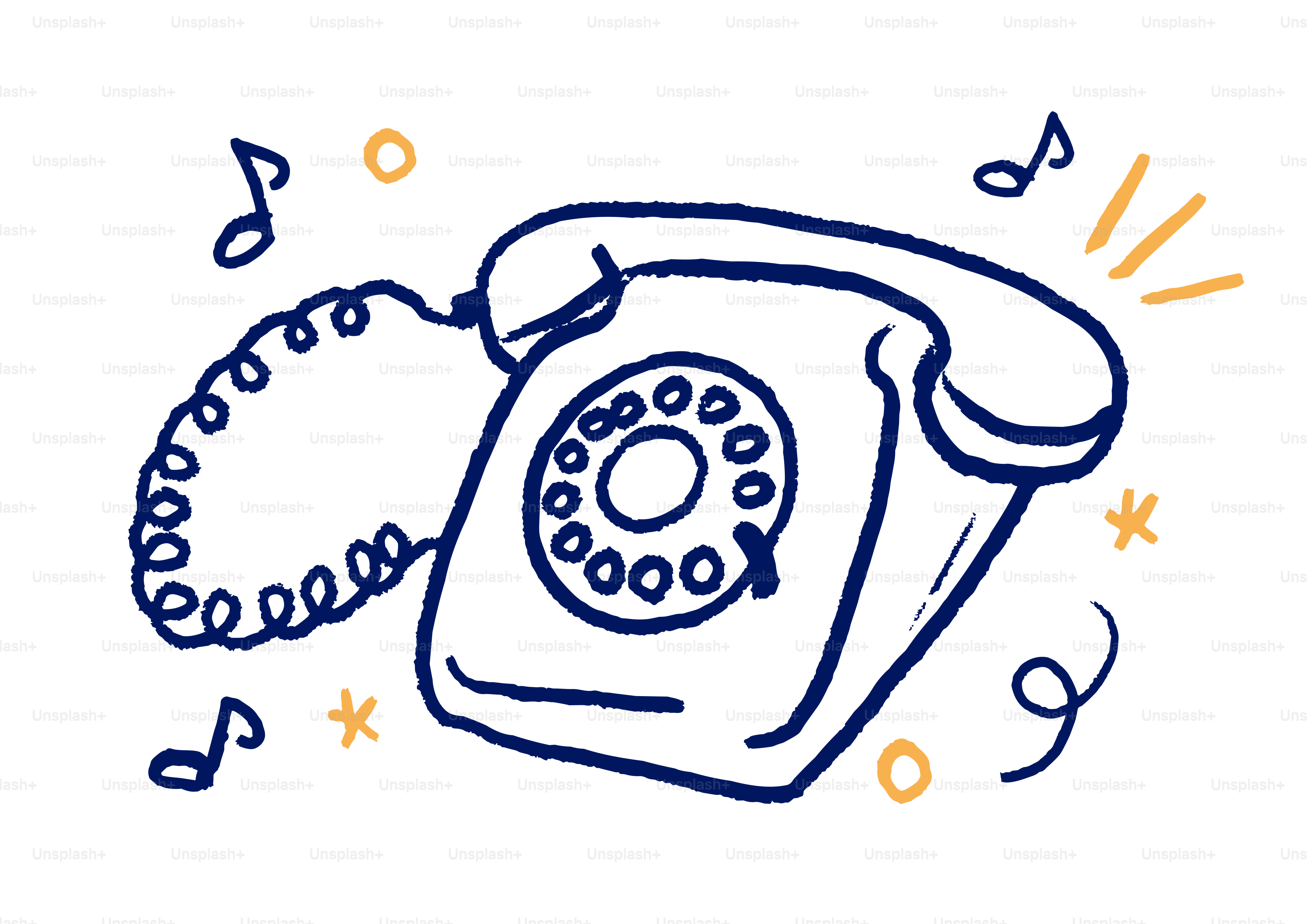 Ein Vintage-Wählscheibentelefon mit Noten