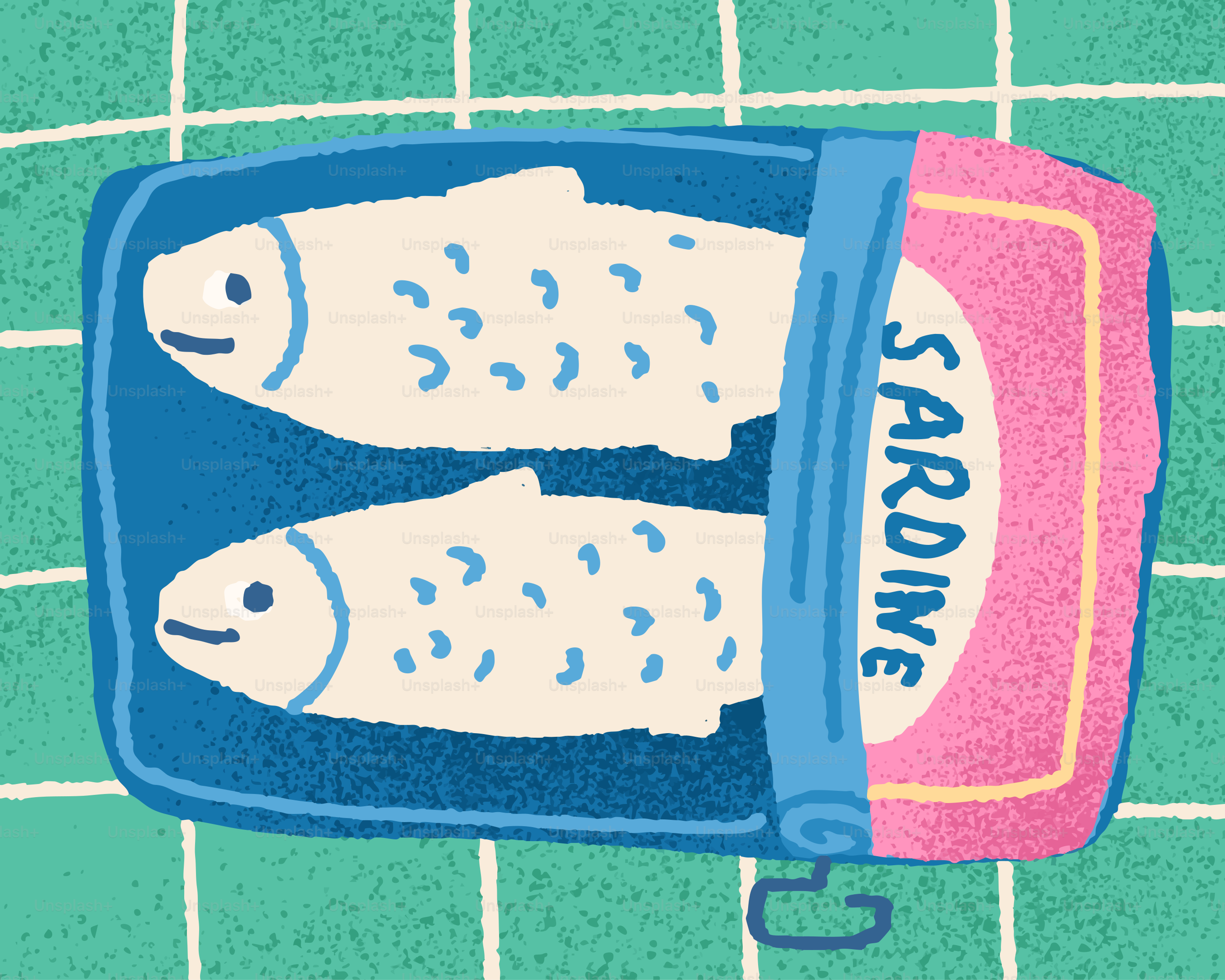 Two sardines in an open can