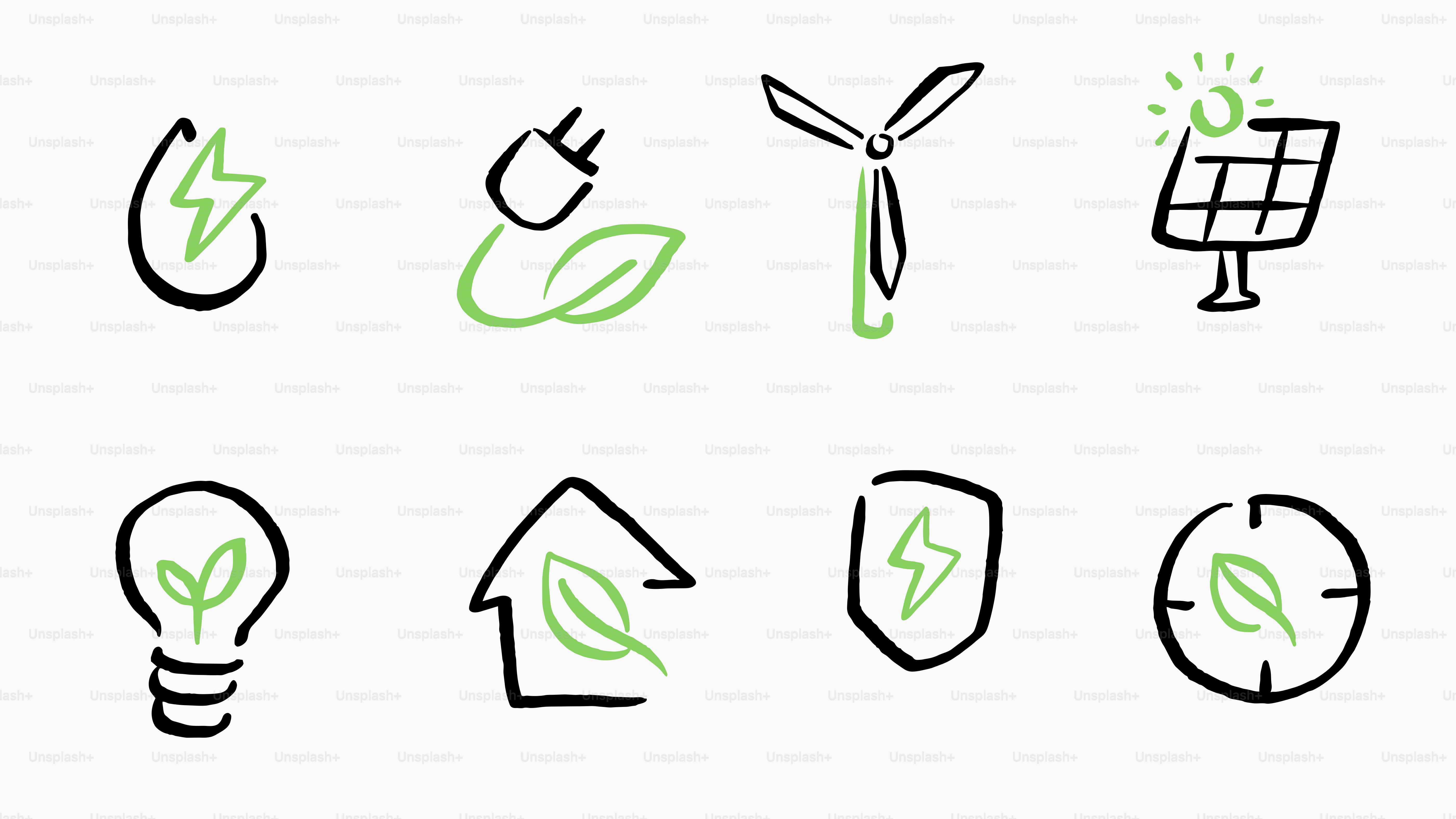 Set of renewable energy and eco-friendly icons. vector – Technology ...