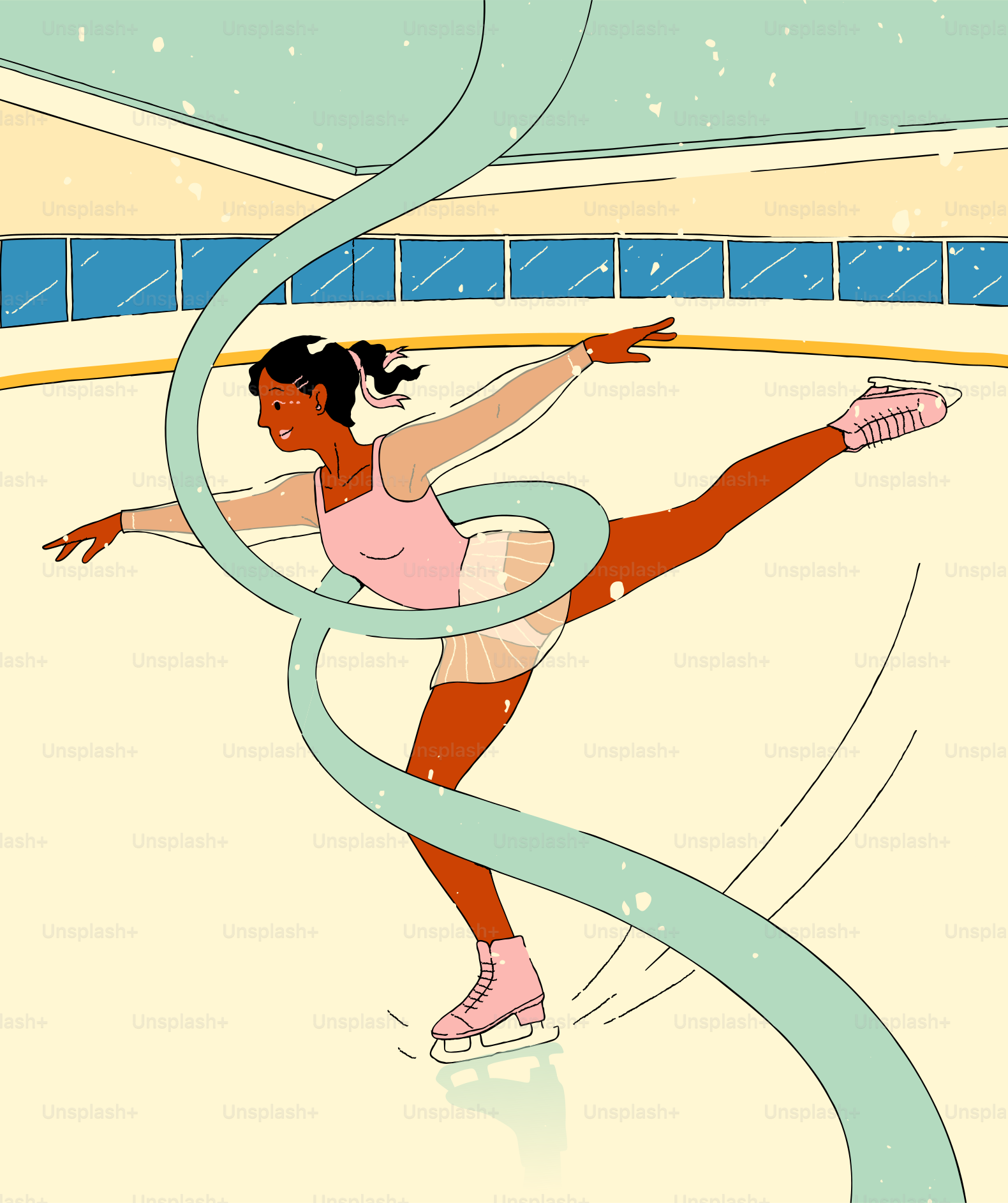 A figure skater performs a graceful routine on the ice.