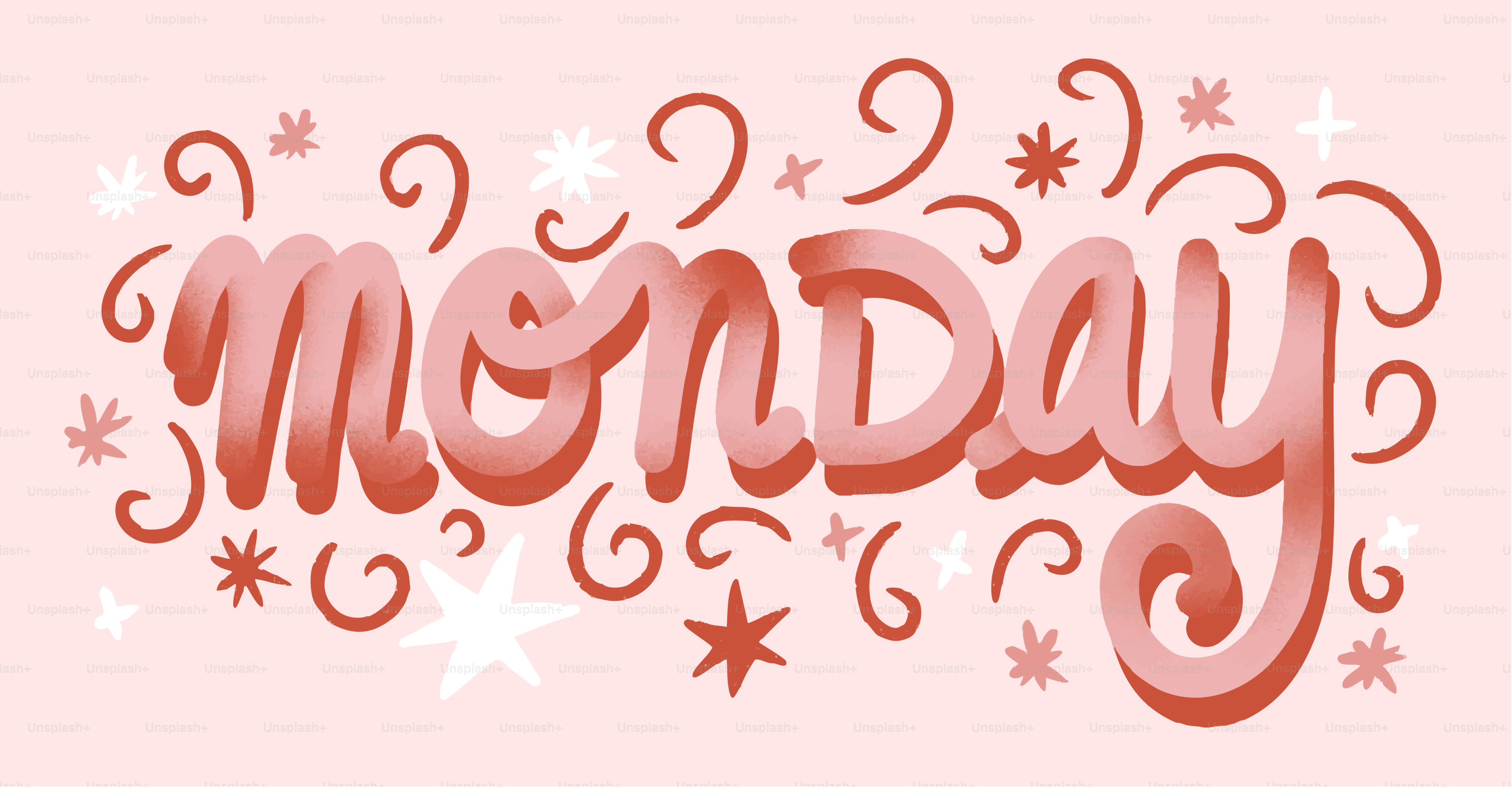 The word monday in decorative lettering