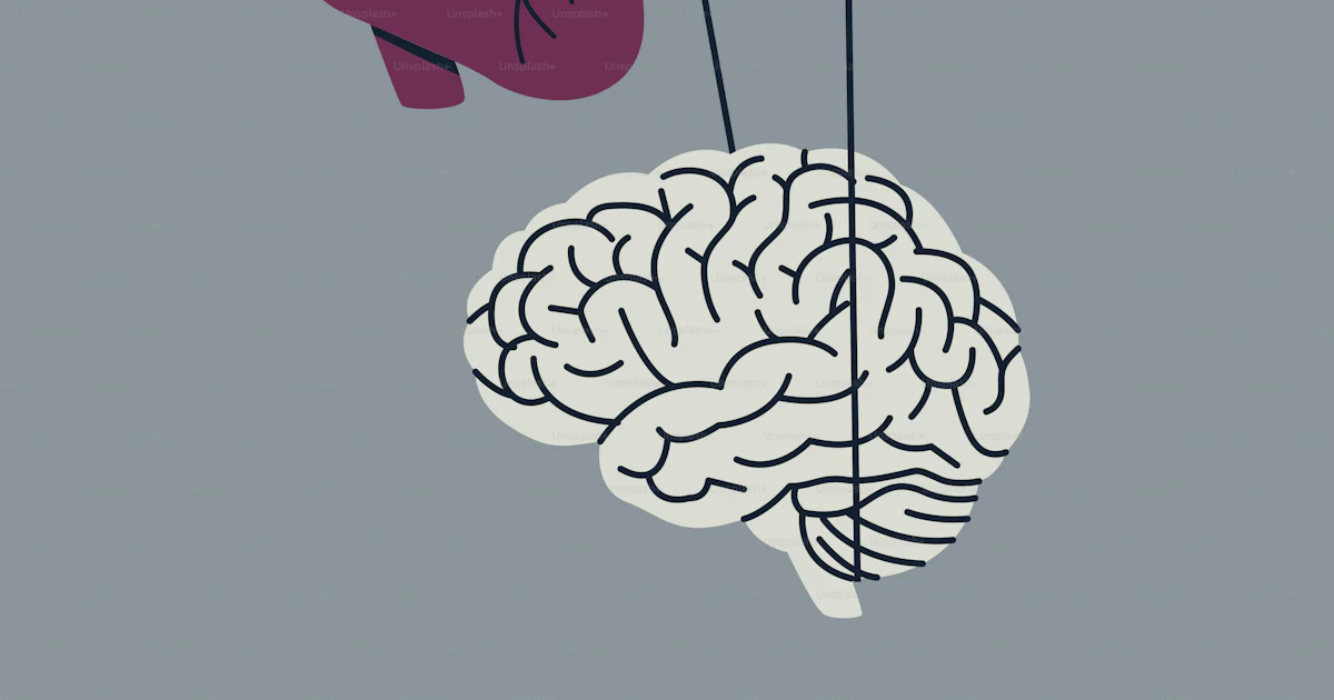 String Brain Hand controlling heart and brain with strings vector – Brain Image on ...