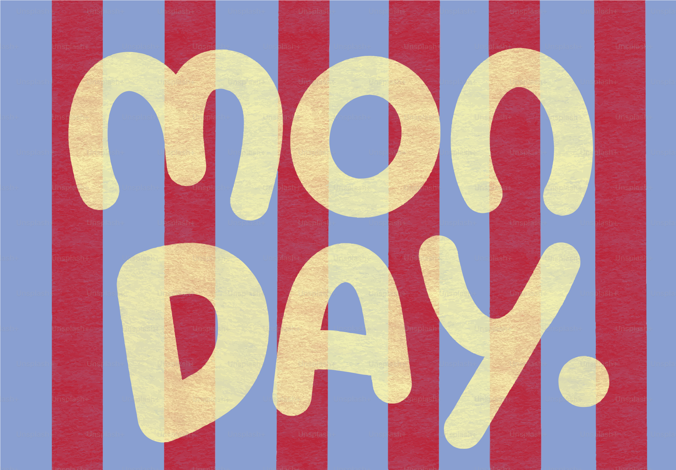 The word monday written in large letters.