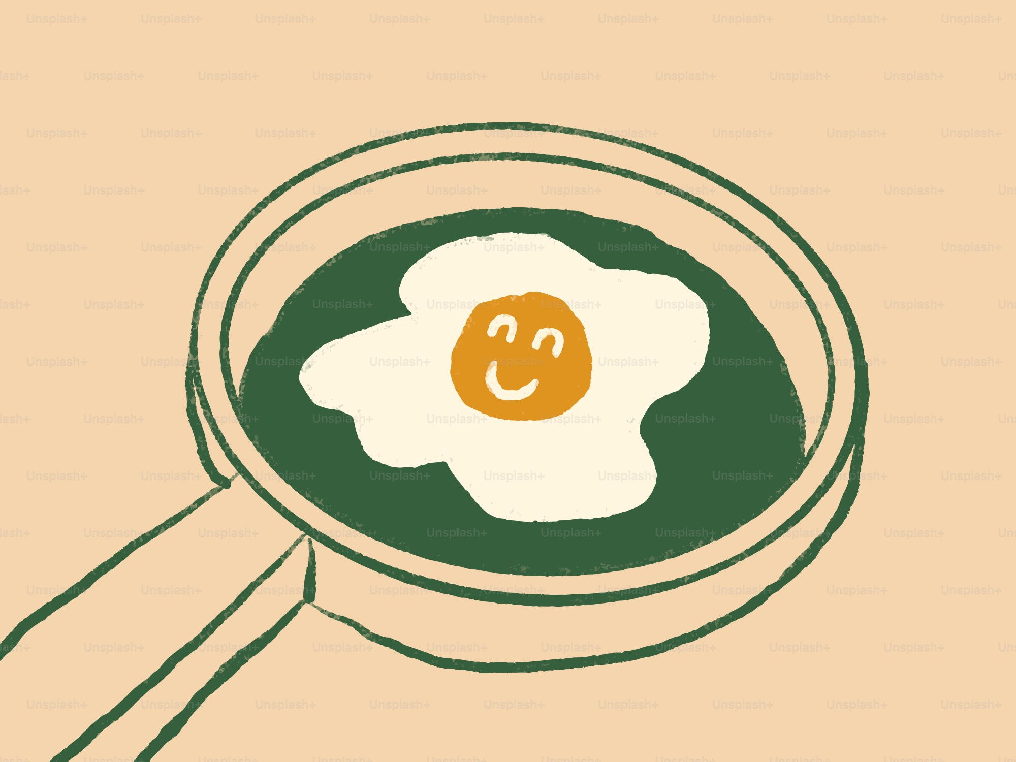 A smiling fried egg in a pan.