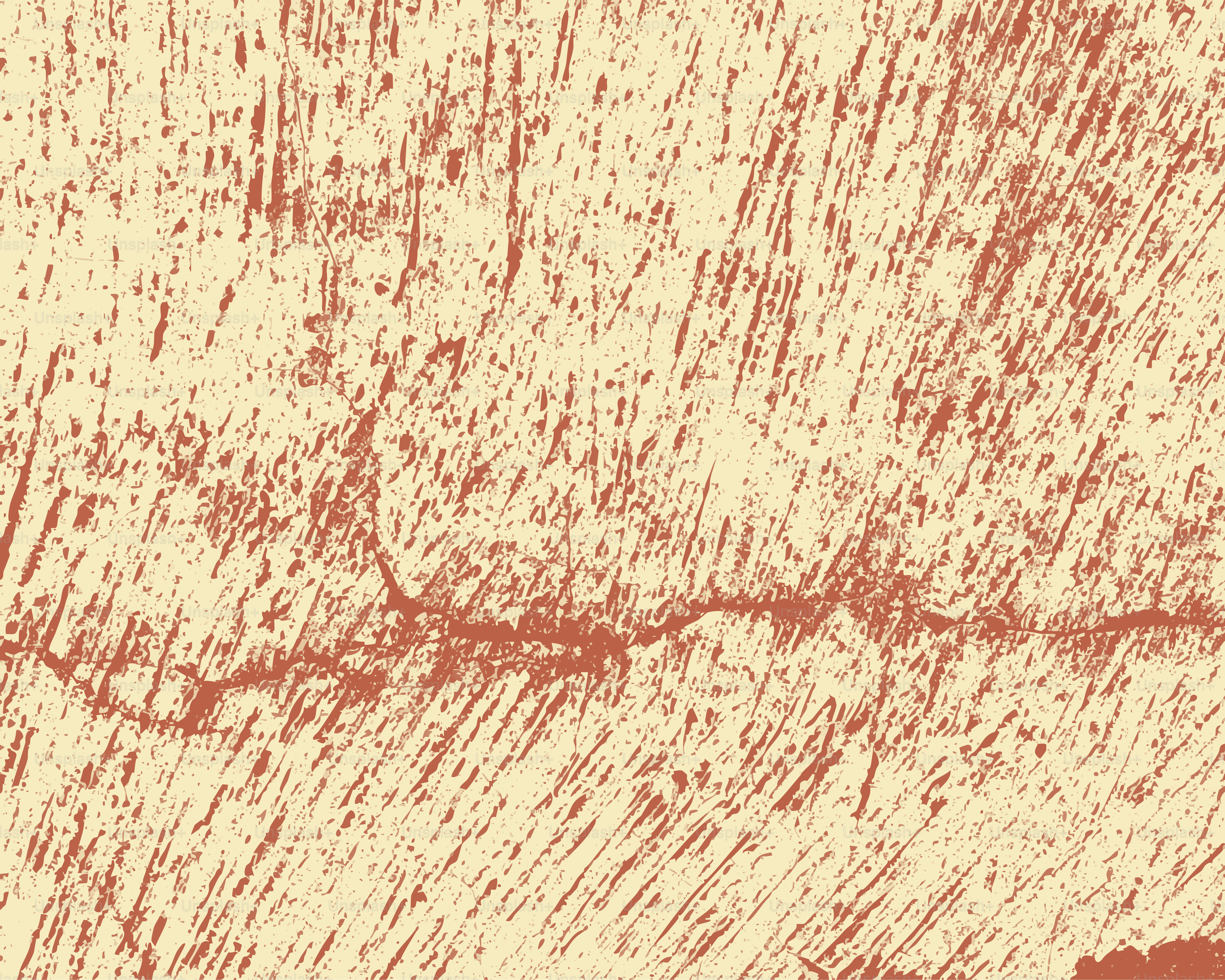 Cracked beige surface with red textured streaks.