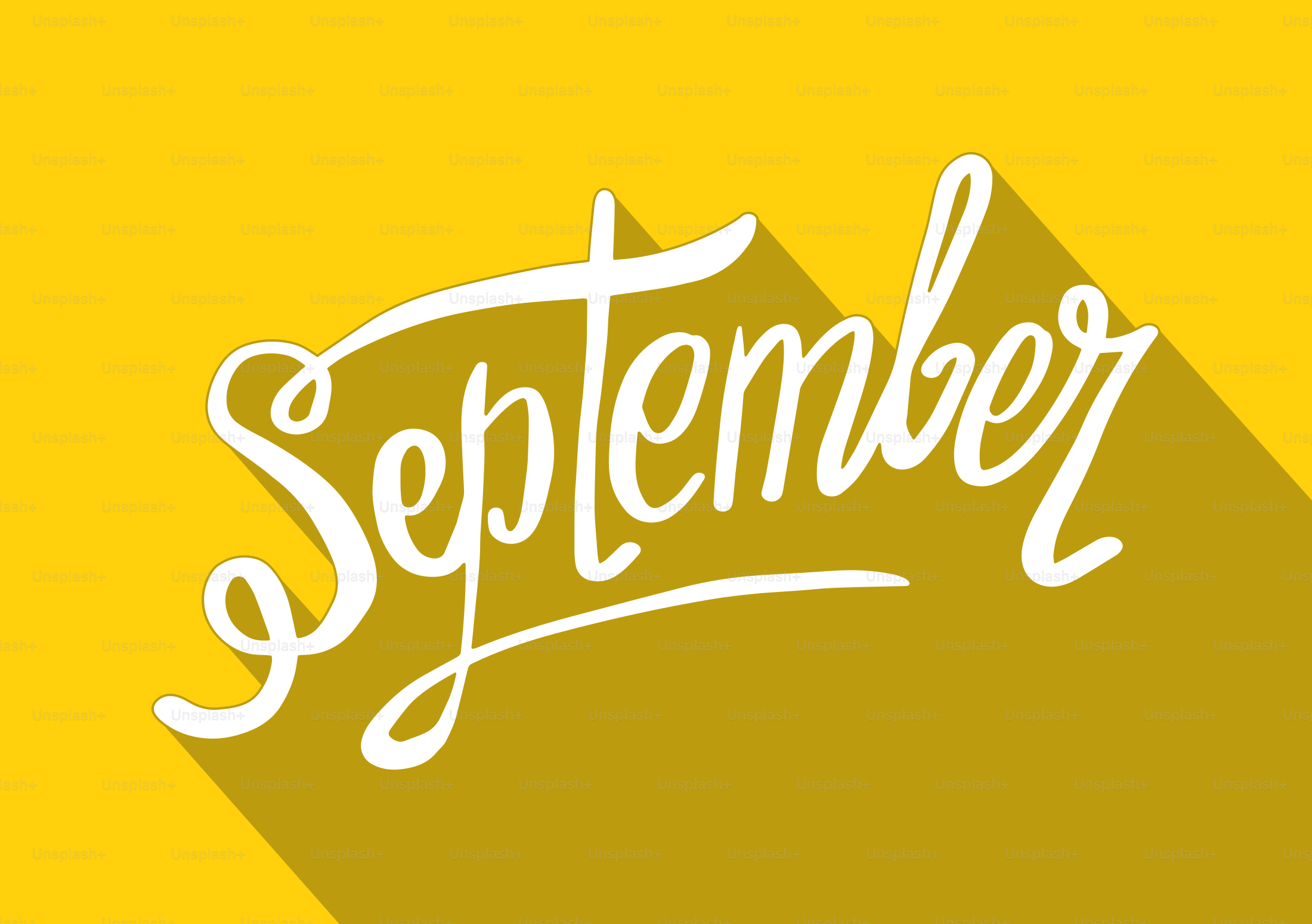 White "september" text on a yellow background