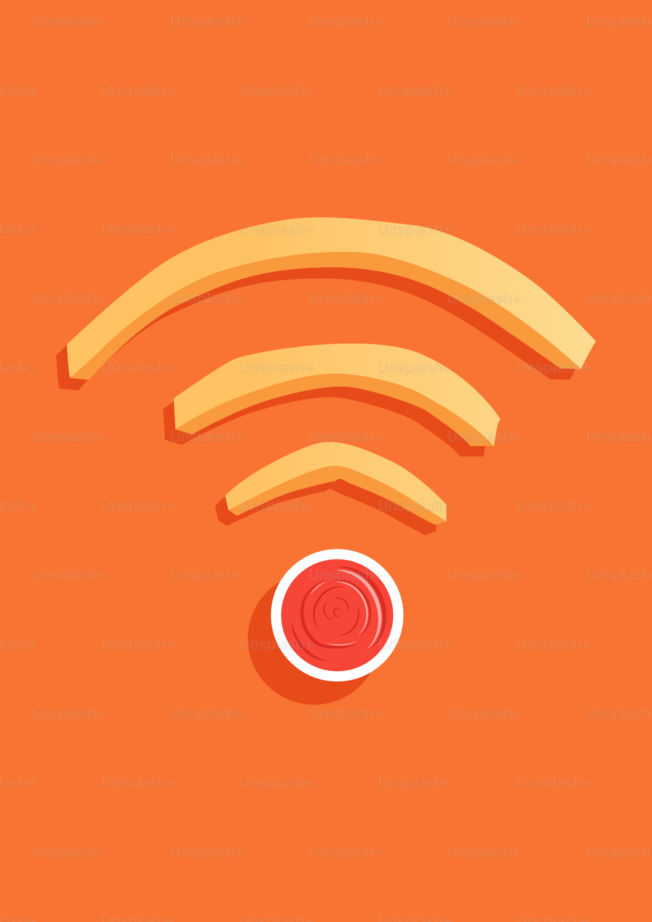 French fries and ketchup form a wifi symbol.
