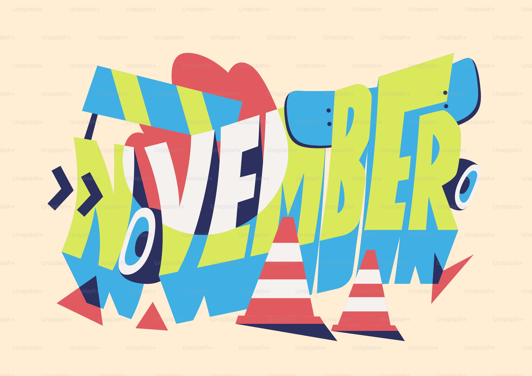Colorful abstract design spelling out november