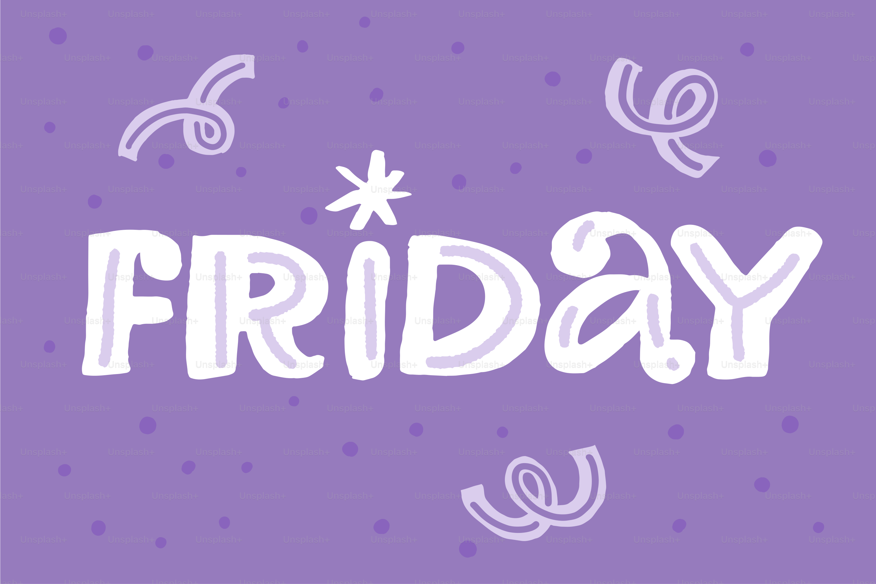 Le mot vendredi écrit en blanc sur un fond violet.