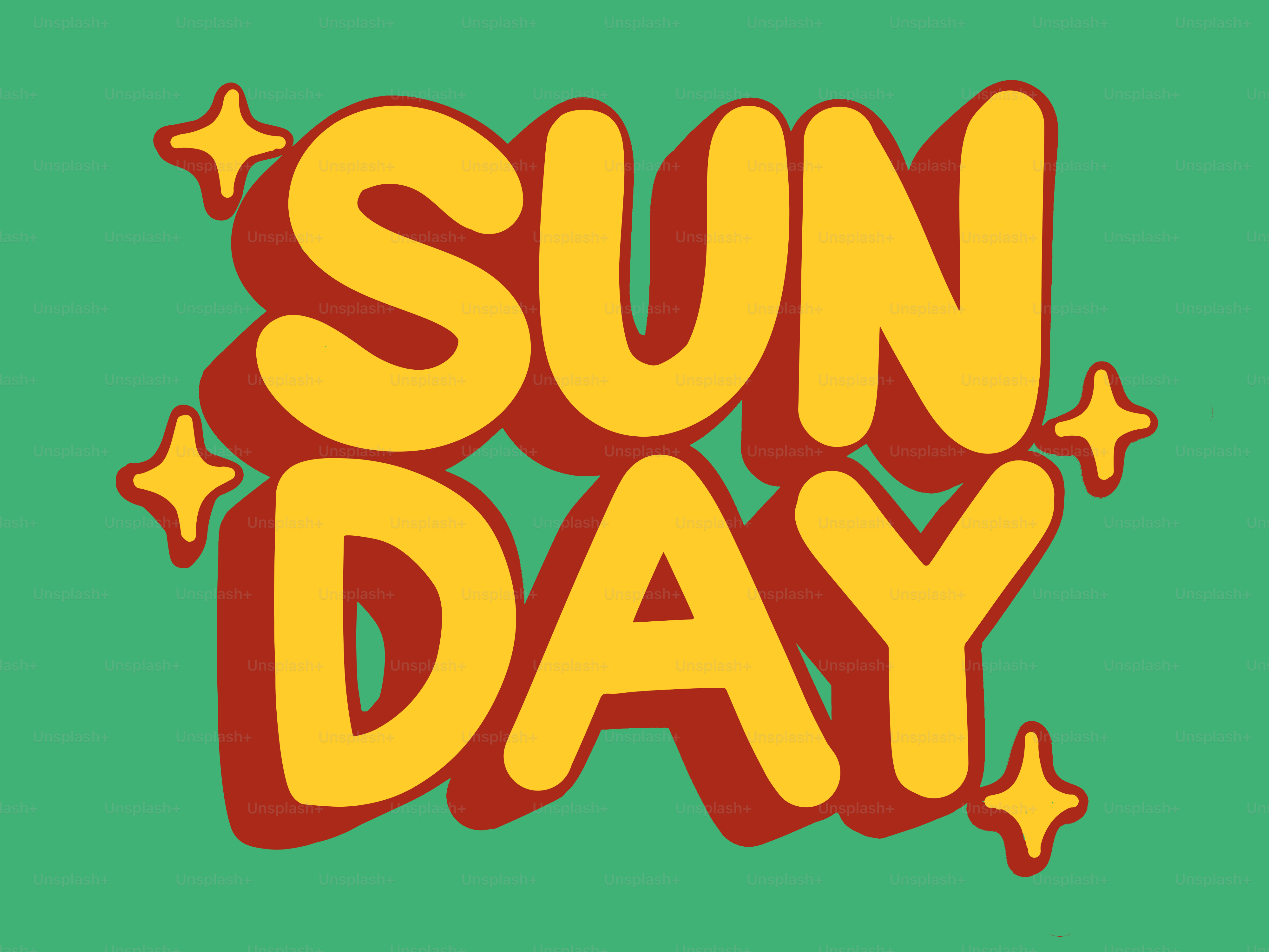 Texto em estilo retrô que diz domingo