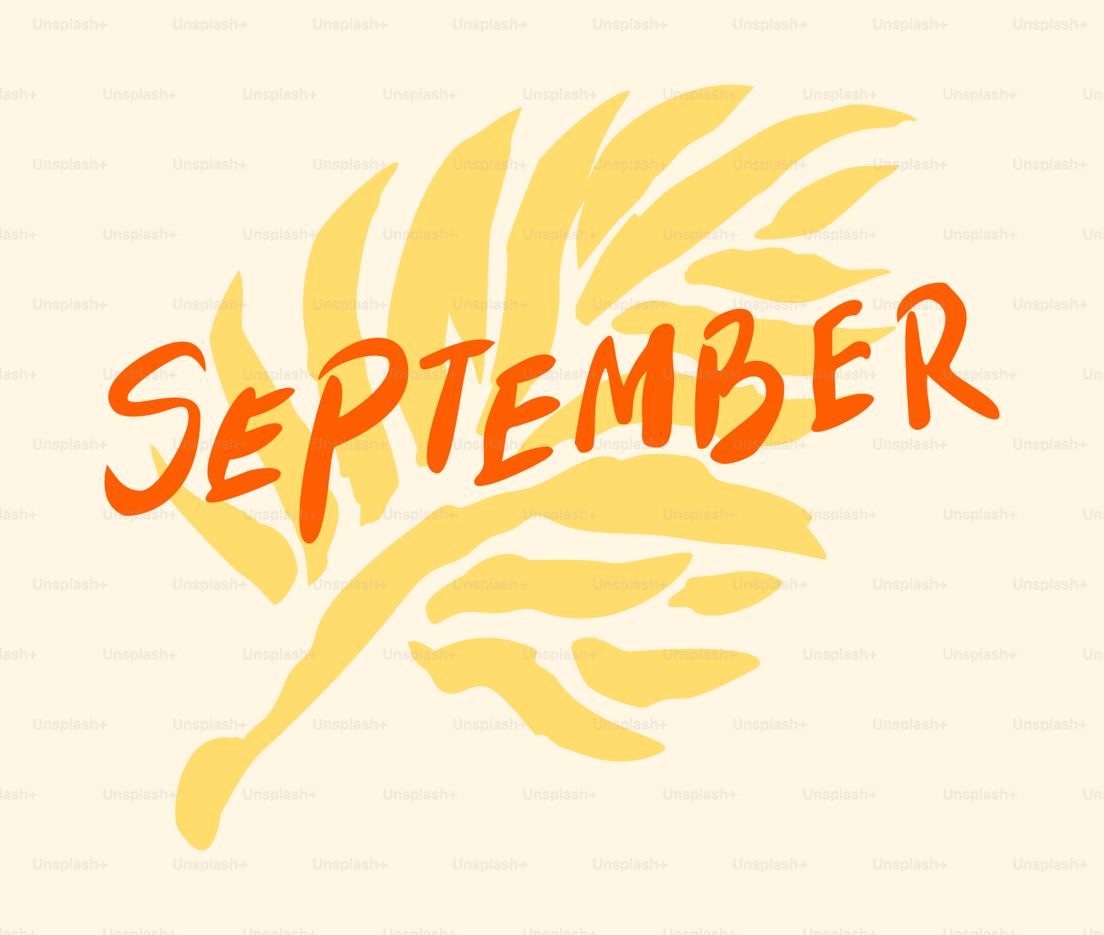 Hoja amarilla con la palabra septiembre escrita