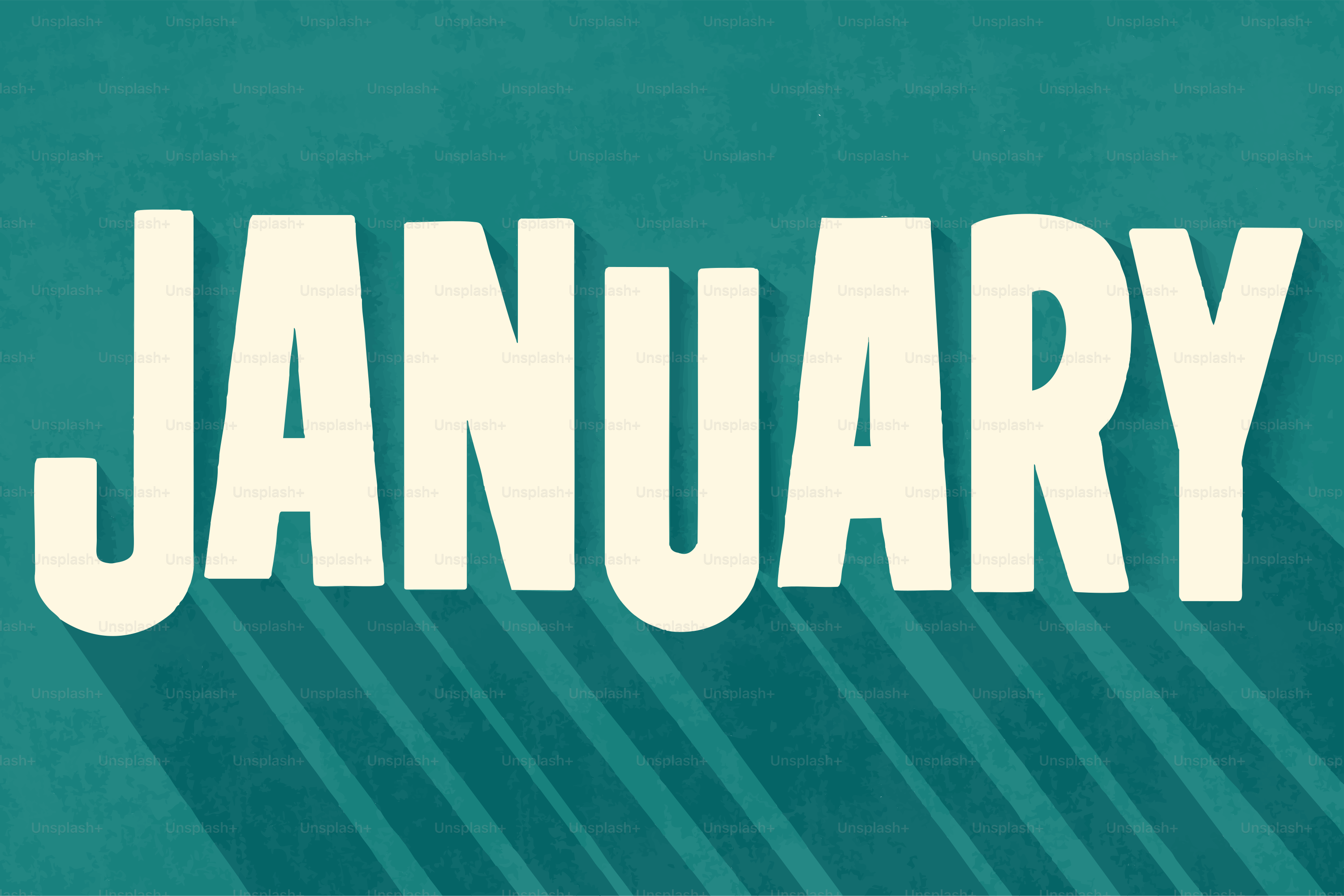 Das Wort Januar in großen weißen Buchstaben