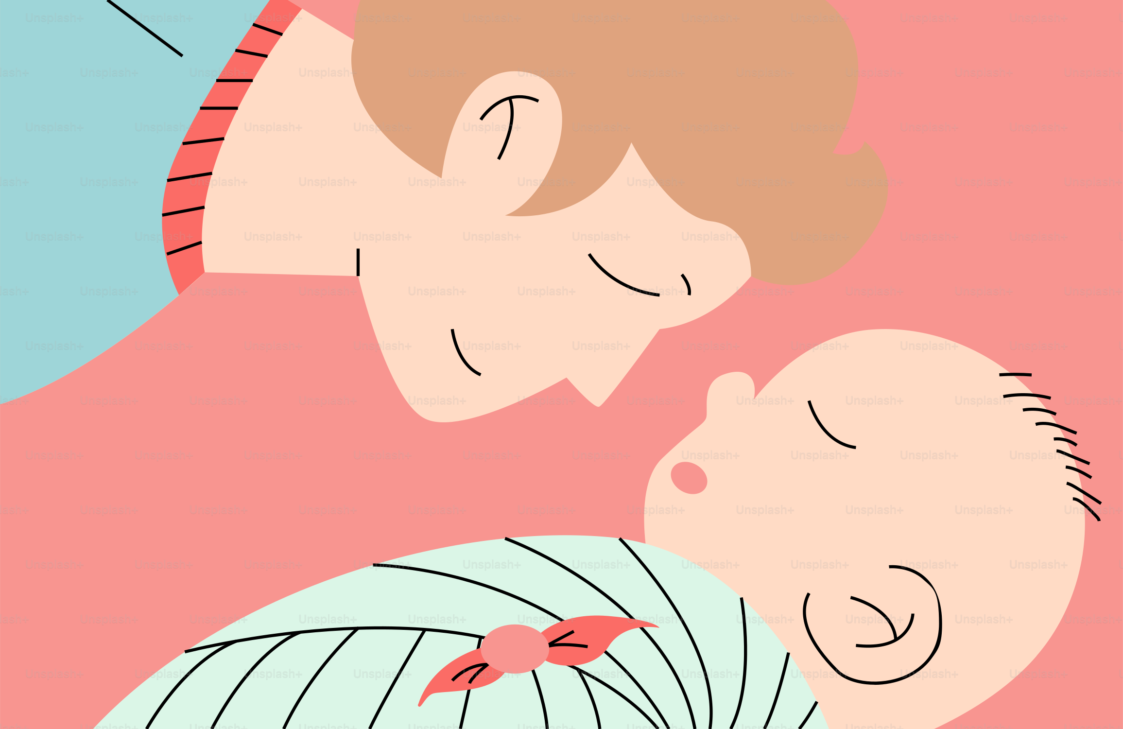 Father looking lovingly at his sleeping baby.