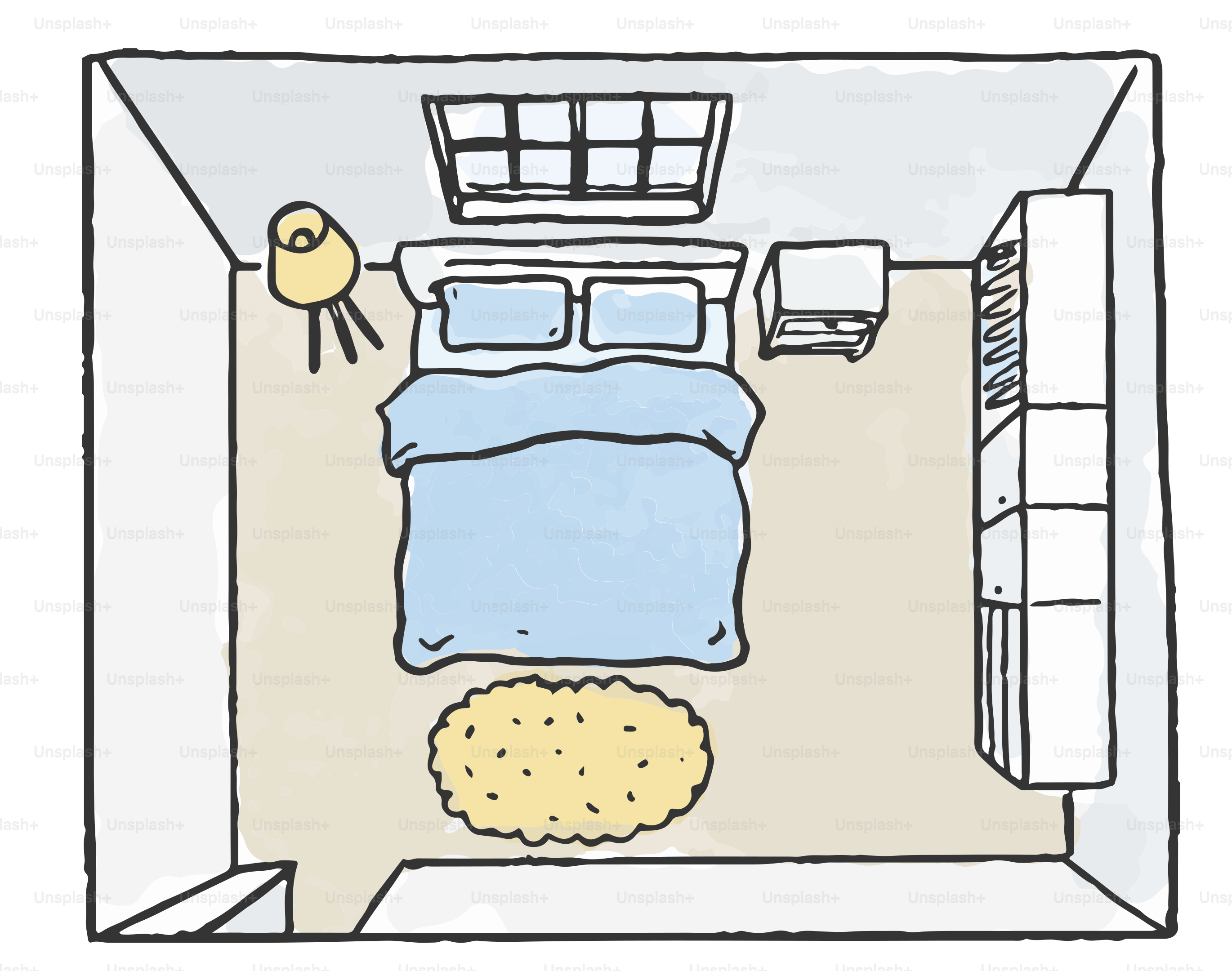 Une chambre douillette avec un lit et une fenêtre.