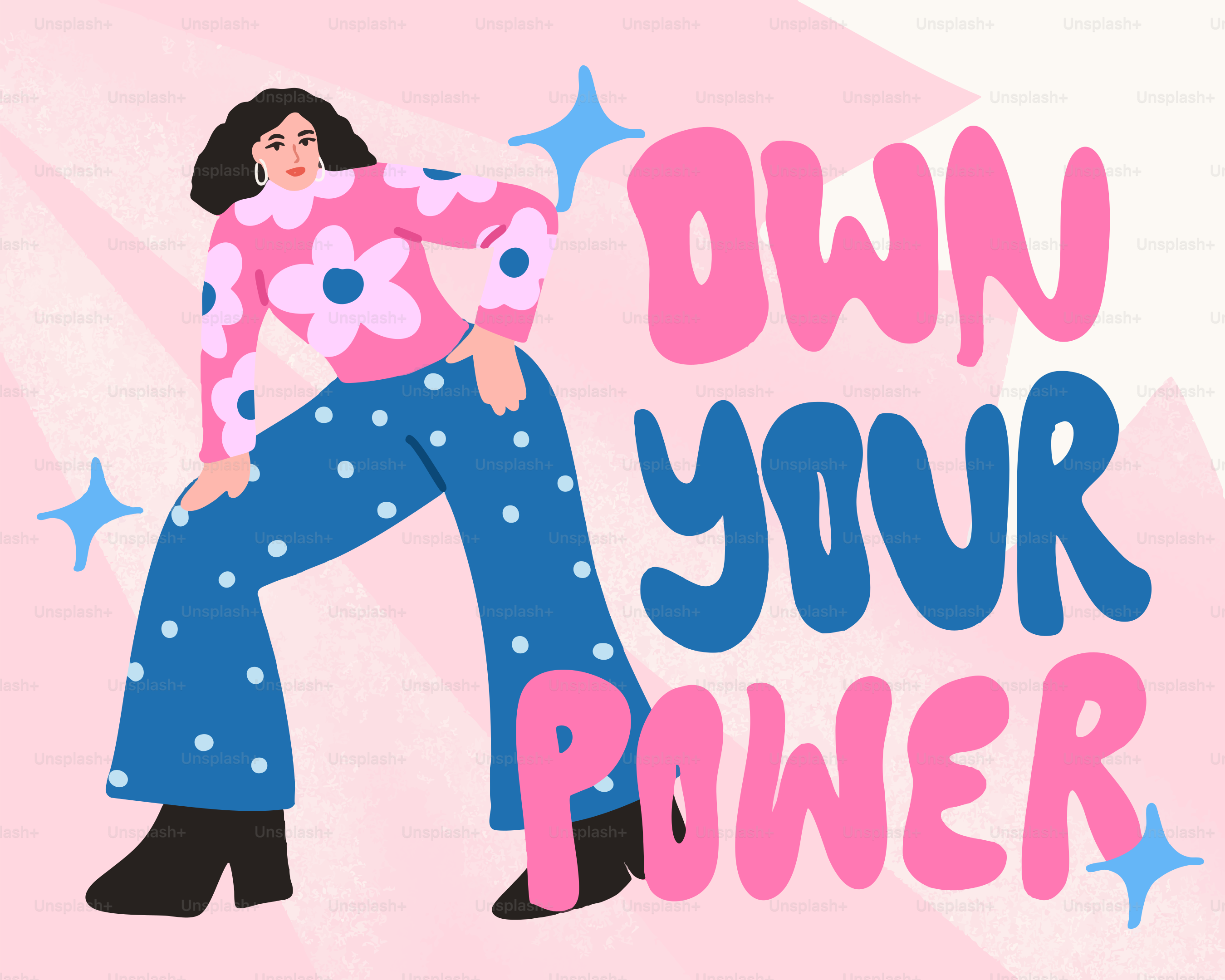 Woman with text "own your power"