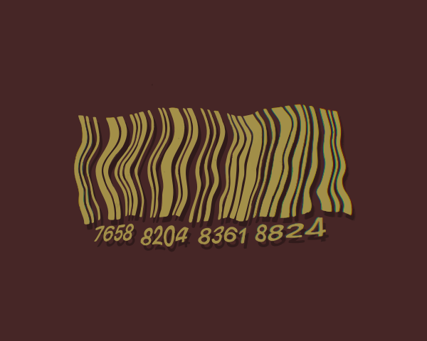 Wavy golden barcode with numbers on brown background vector ...