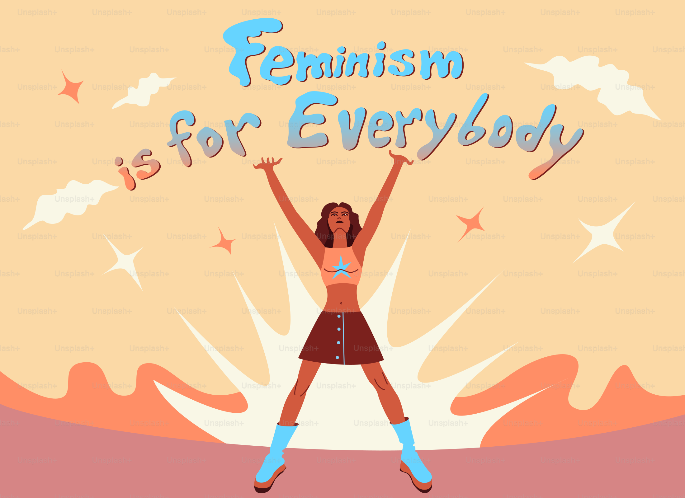 Woman holding up "feminism is for everybody" text.