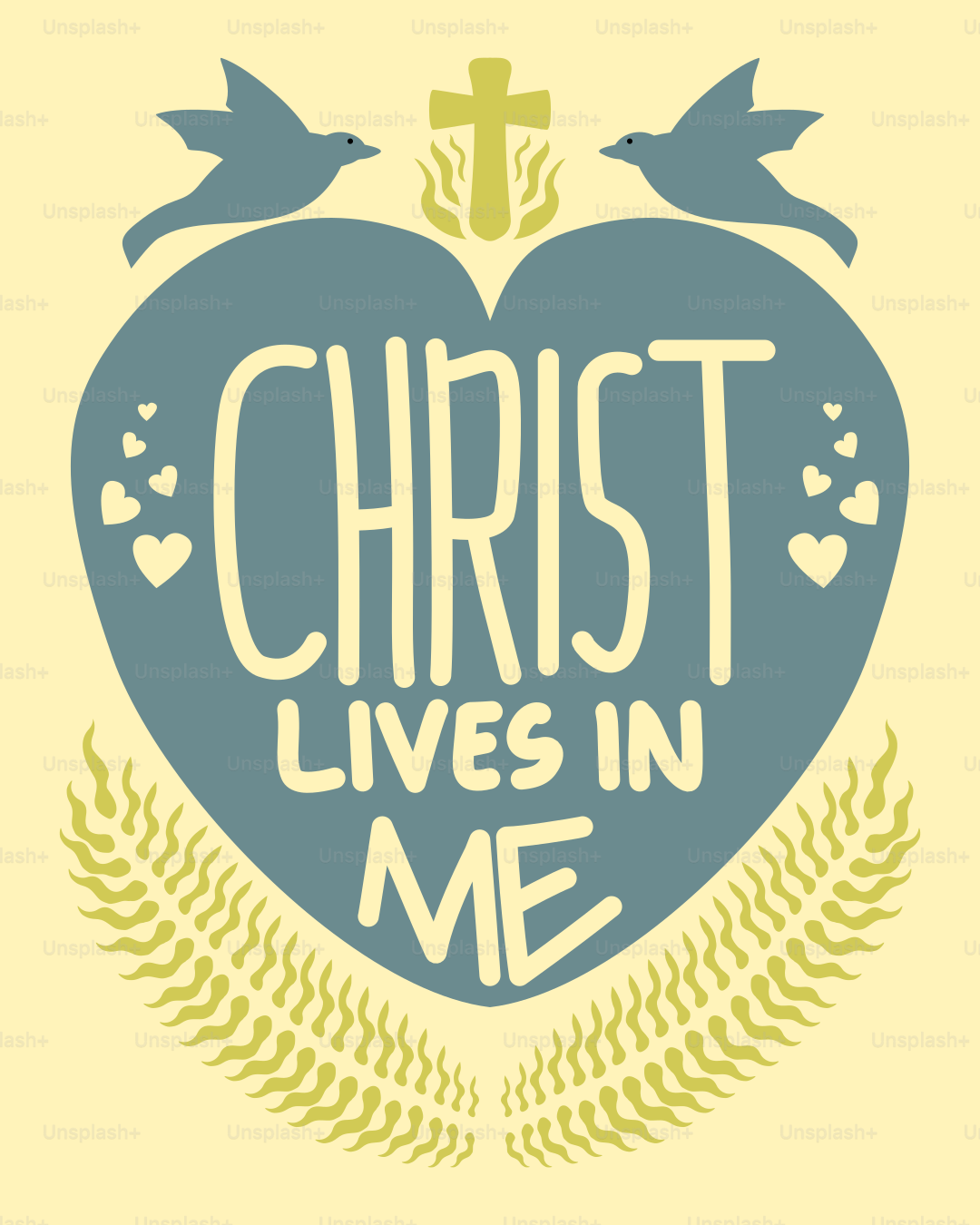 Le Christ vit en moi, cœur design
