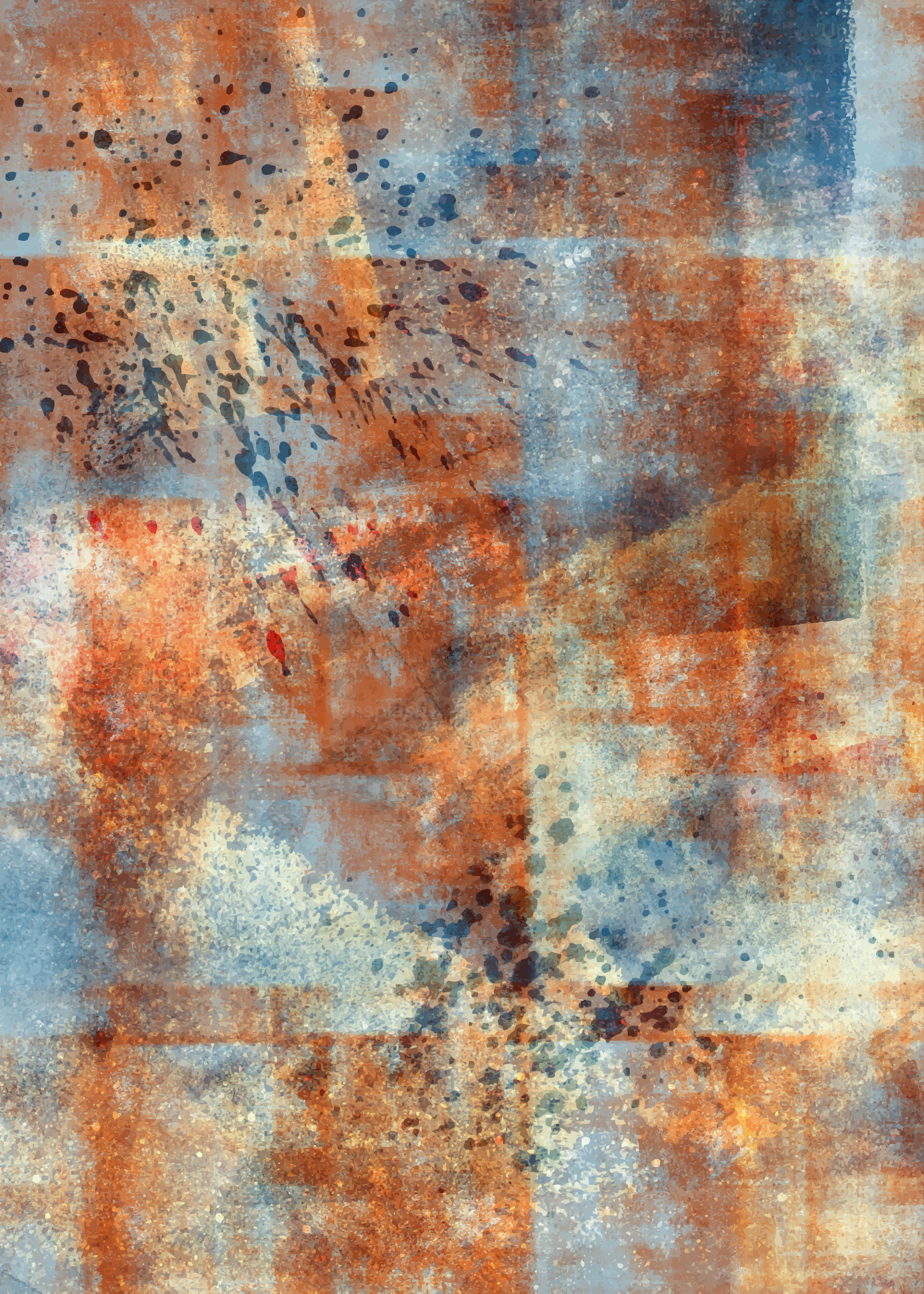 녹과 파란 얼룩이 섞인 추상적인 질감 배경.