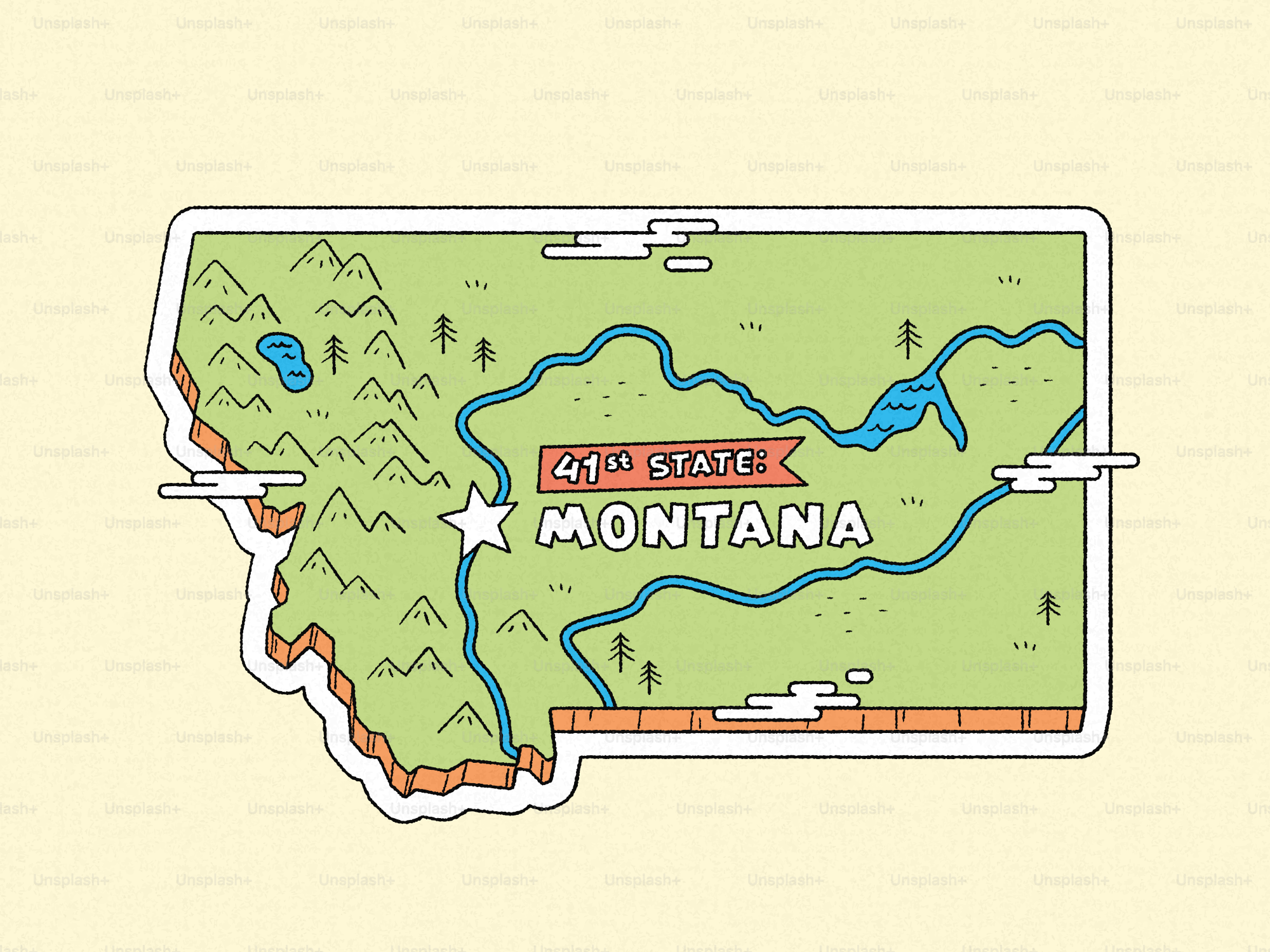 Map of montana showing rivers and lakes
